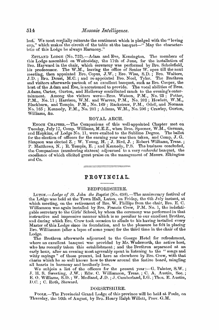 The Freemasons' Monthly Magazine: 1855-08-01 - Untitled Article