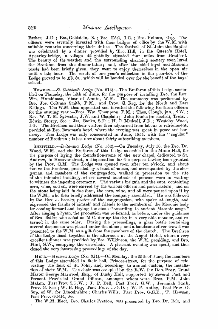 The Freemasons' Monthly Magazine: 1855-08-01 - Untitled Article