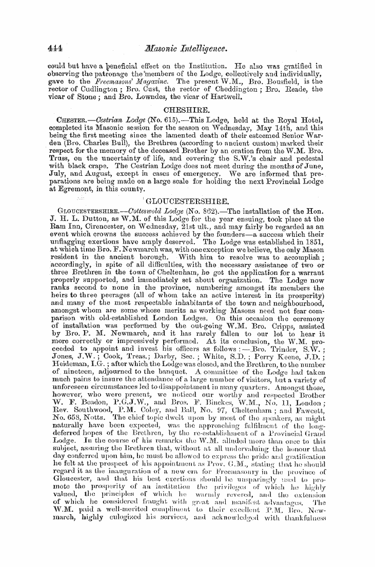 The Freemasons' Monthly Magazine: 1856-06-01 - Untitled Article