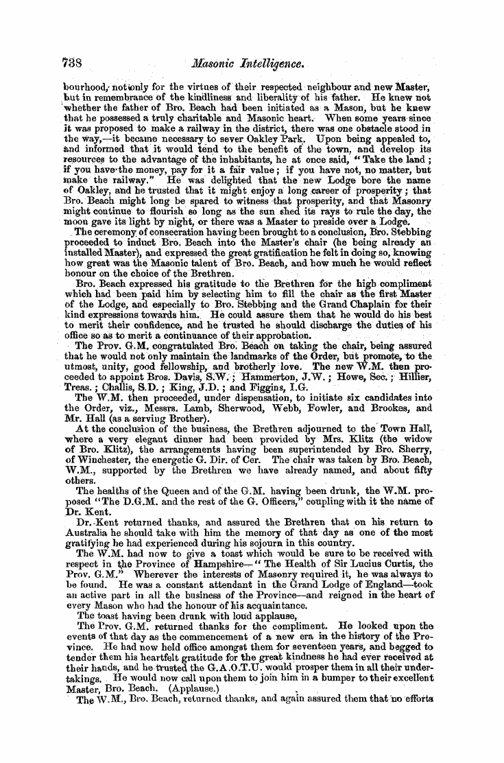 The Freemasons' Monthly Magazine: 1857-09-01 - Provincial.