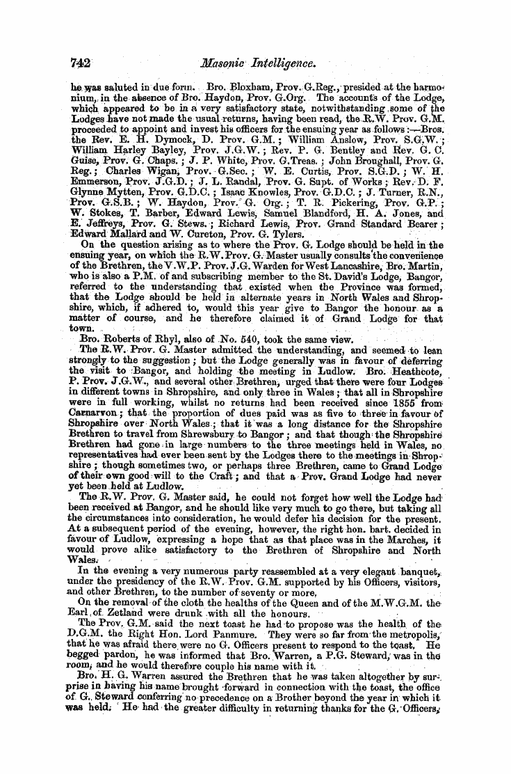 The Freemasons' Monthly Magazine: 1857-09-01 - Provincial.