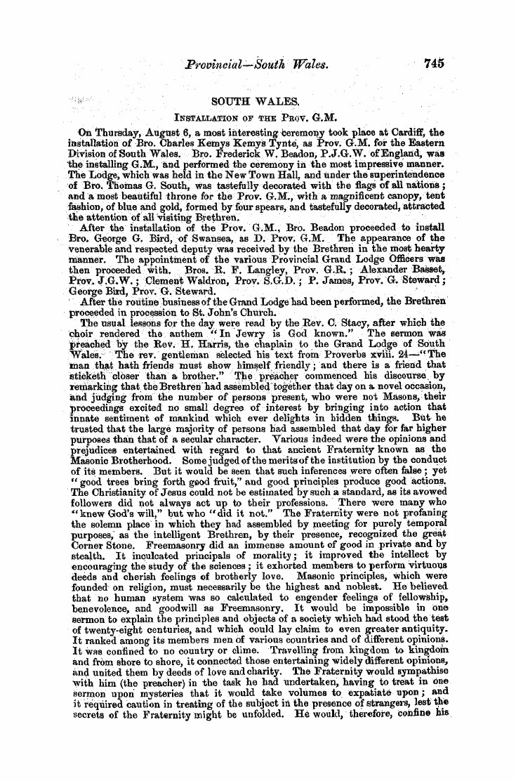 The Freemasons' Monthly Magazine: 1857-09-01 - Provincial.