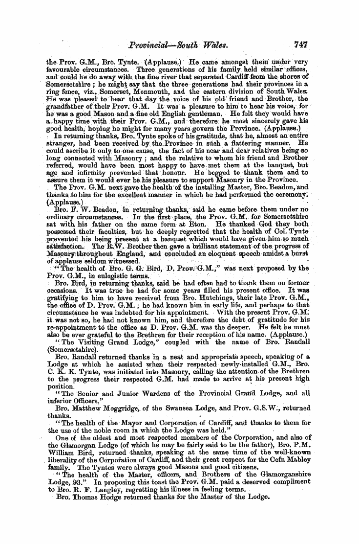 The Freemasons' Monthly Magazine: 1857-09-01 - Provincial.