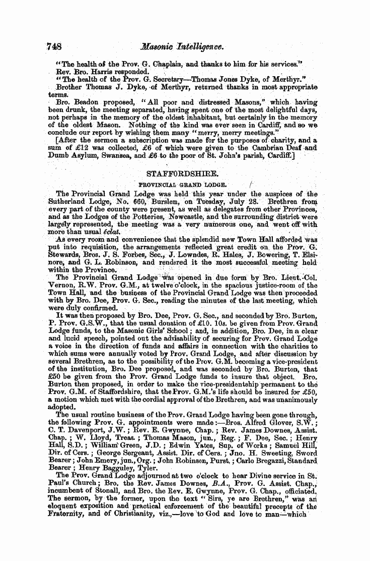 The Freemasons' Monthly Magazine: 1857-09-01 - Provincial.