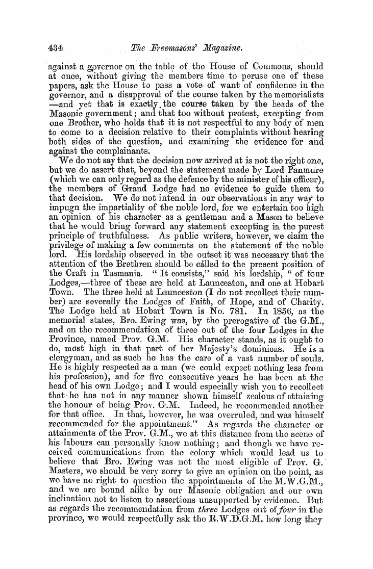 The Freemasons' Monthly Magazine: 1858-03-01 - Grand Lodge