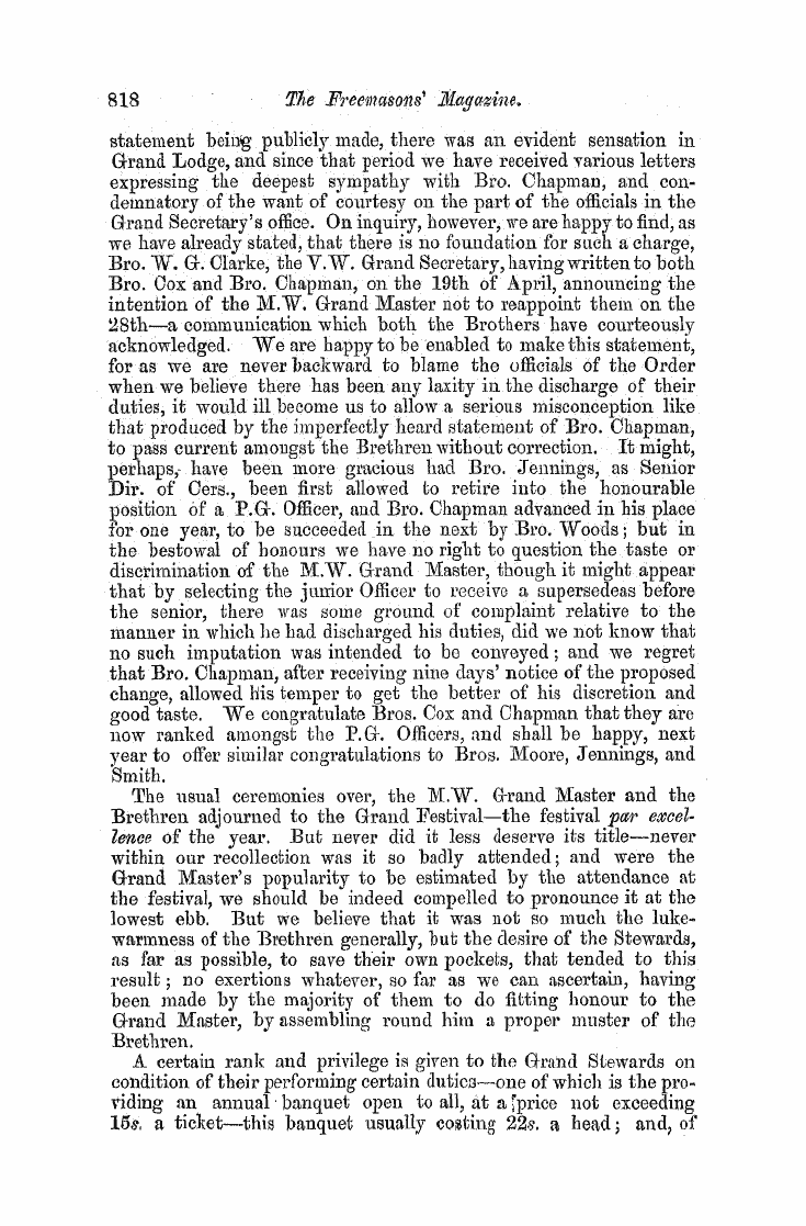 The Freemasons' Monthly Magazine: 1858-05-01 - Grand Lodge And Festival.