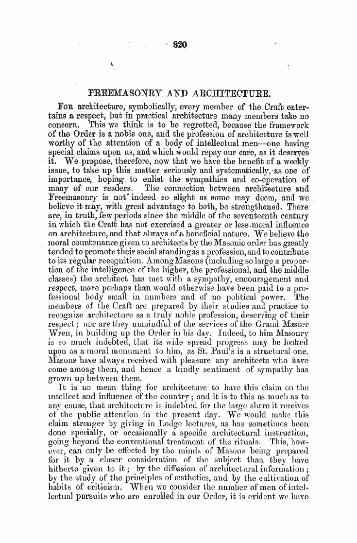 The Freemasons' Monthly Magazine: 1858-05-01 - Fbeemasonry And Aechitectuee.