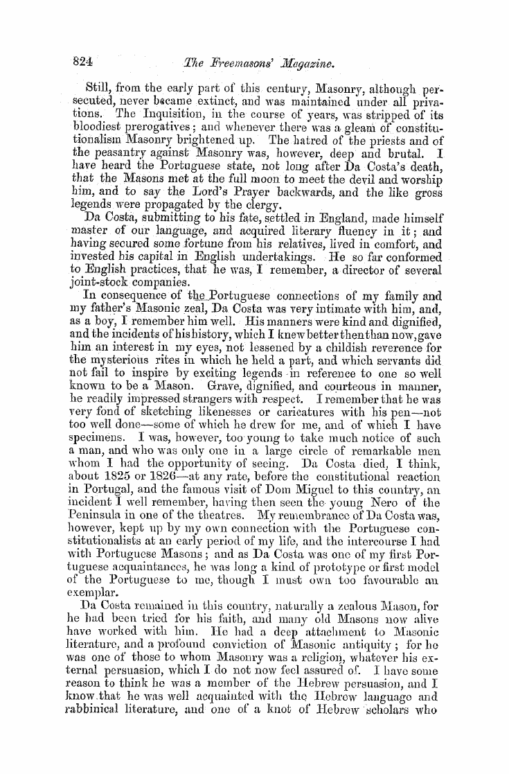 The Freemasons' Monthly Magazine: 1858-05-01 - A Masonic Mastyr—Hyppolito Jose Da Costa...