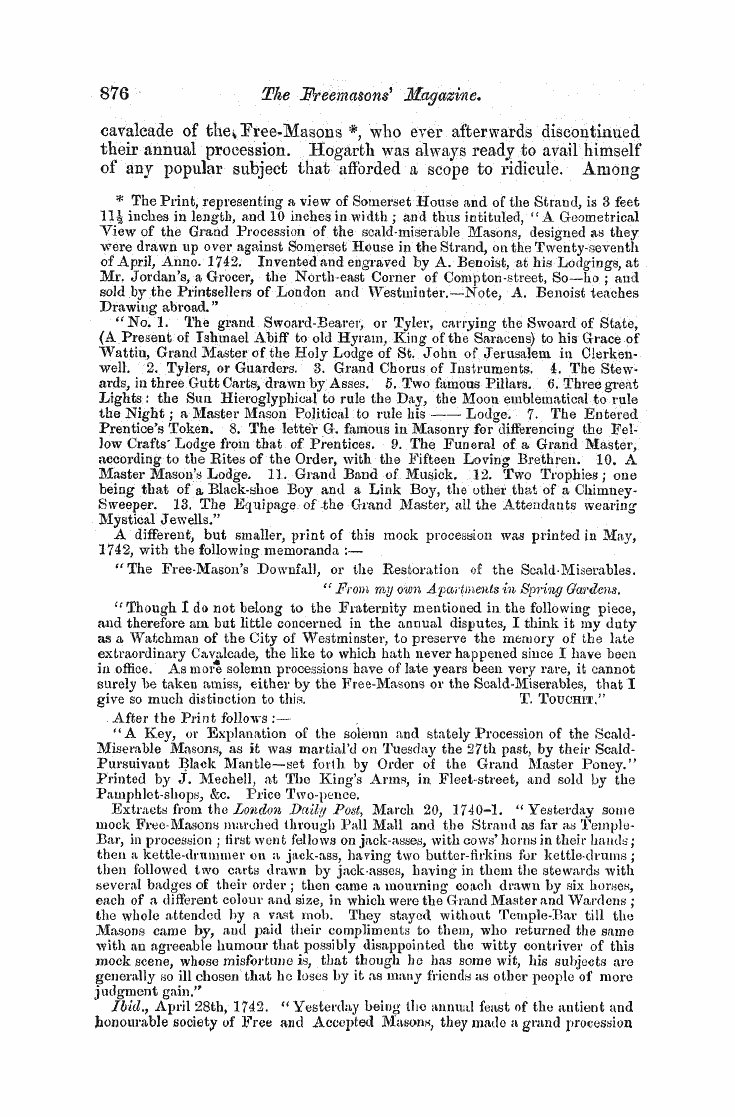 The Freemasons' Monthly Magazine: 1858-05-01 - Songs Of The Ceaft.