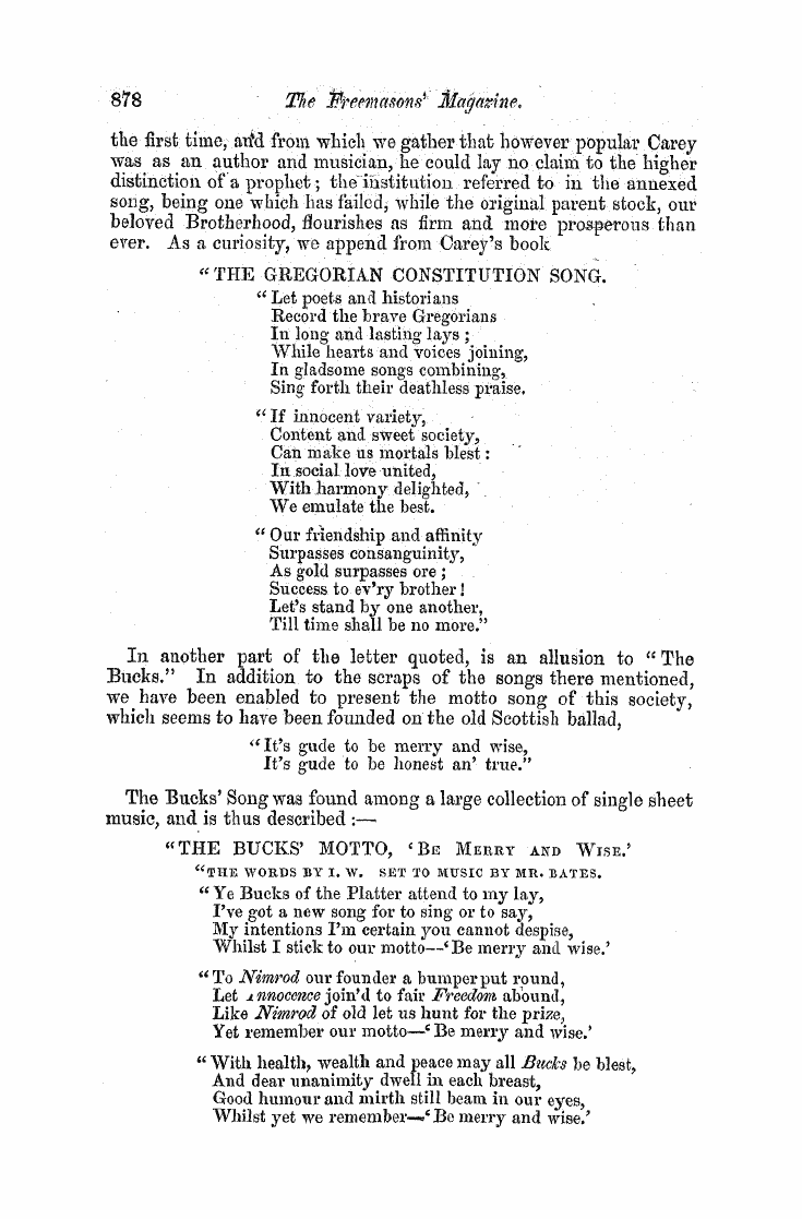 The Freemasons' Monthly Magazine: 1858-05-01 - Songs Of The Ceaft.