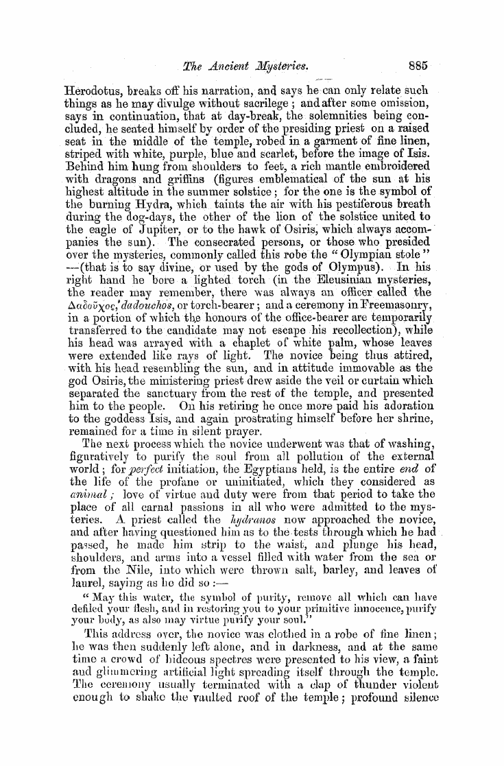 The Freemasons' Monthly Magazine: 1858-05-01 -  The Ancient Mysteries.