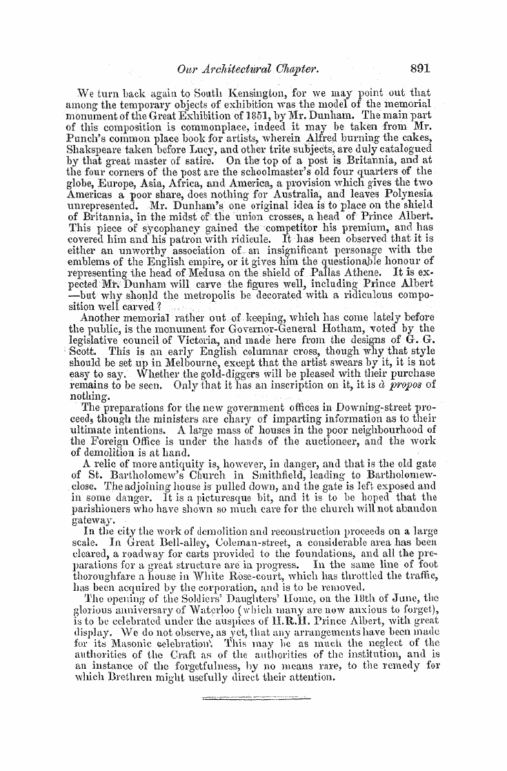 The Freemasons' Monthly Magazine: 1858-05-01 - Our Architectural Chapter.