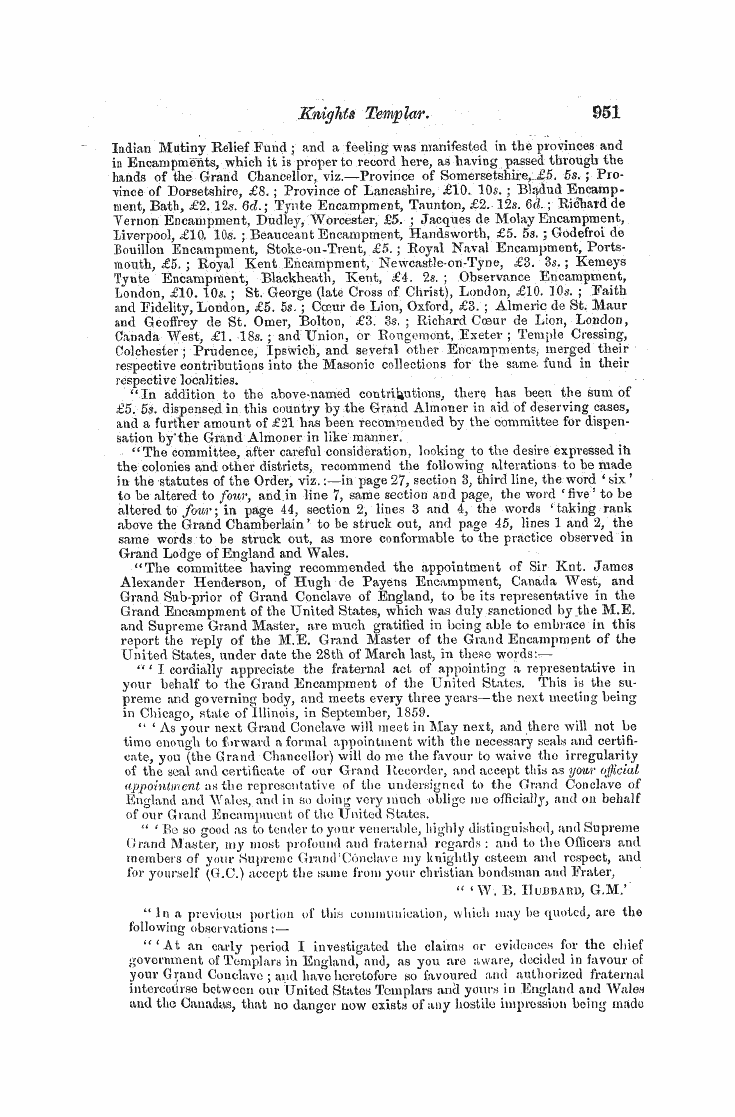 The Freemasons' Monthly Magazine: 1858-05-01 - Kluights Templab.