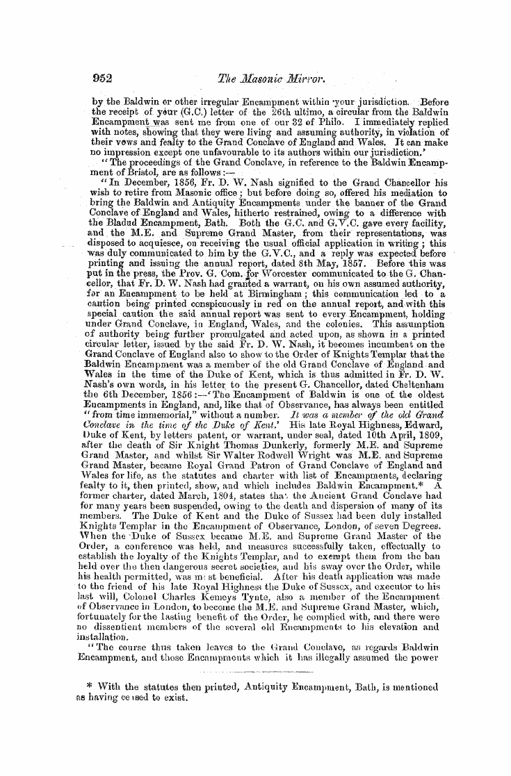 The Freemasons' Monthly Magazine: 1858-05-01 - Kluights Templab.