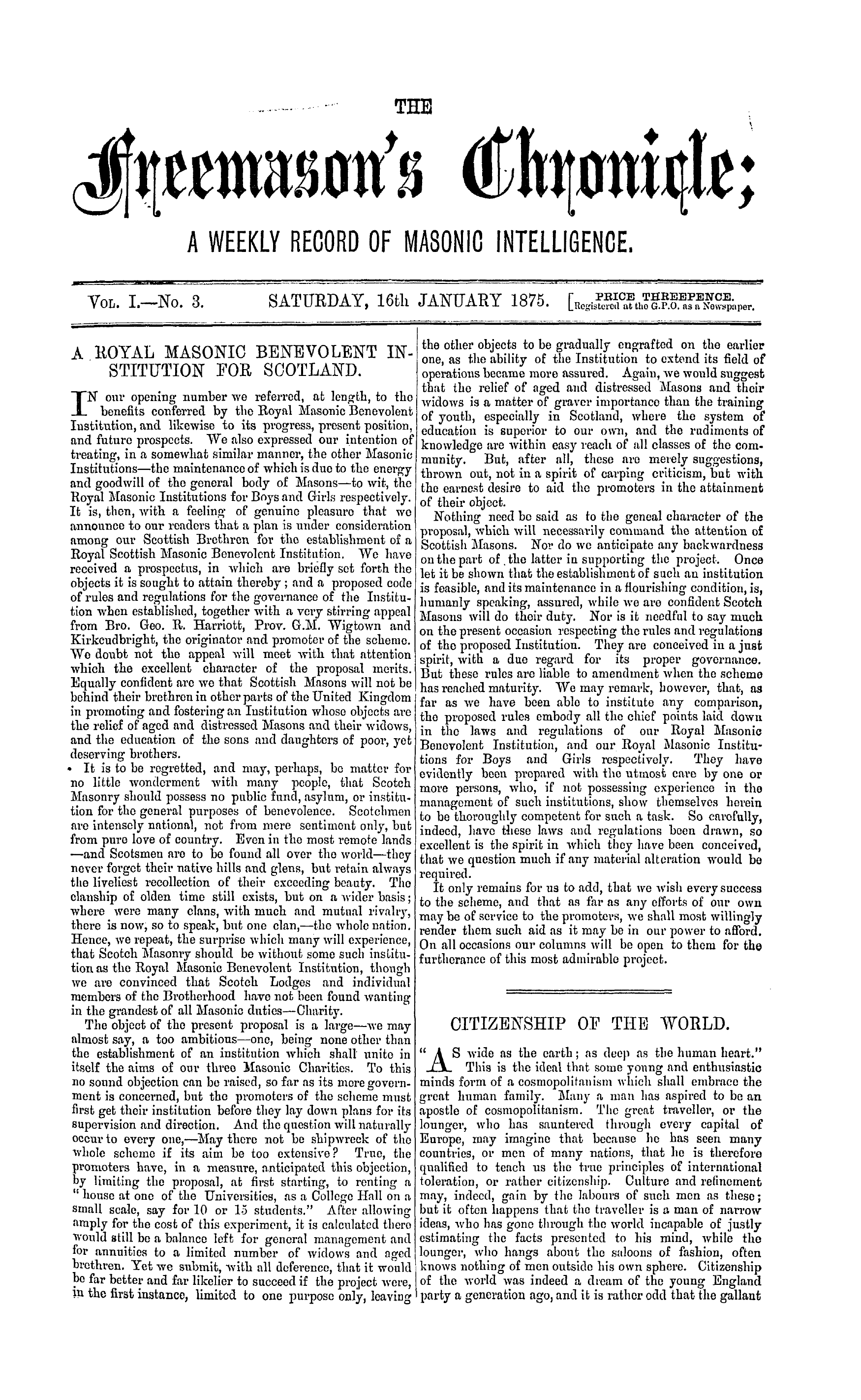 The Freemason's Chronicle