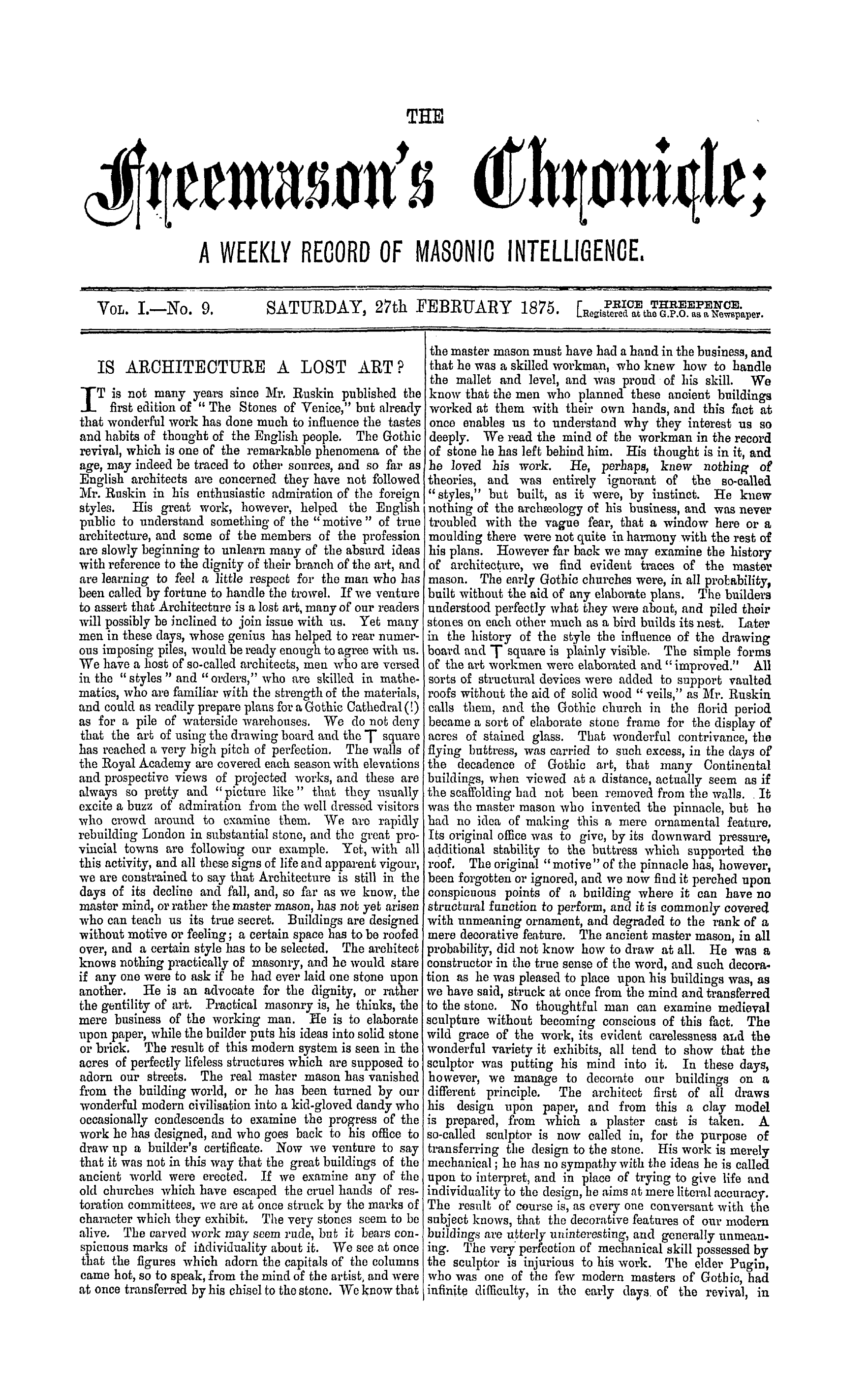 The Freemason's Chronicle