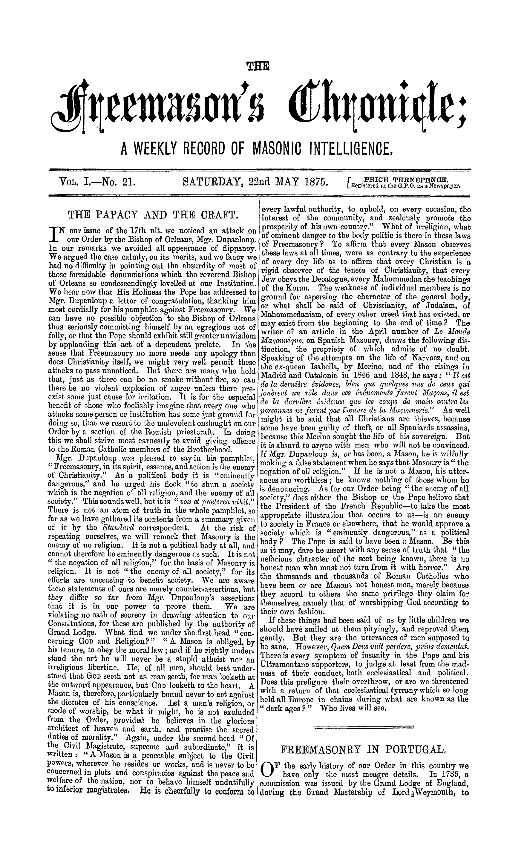 The Freemason's Chronicle