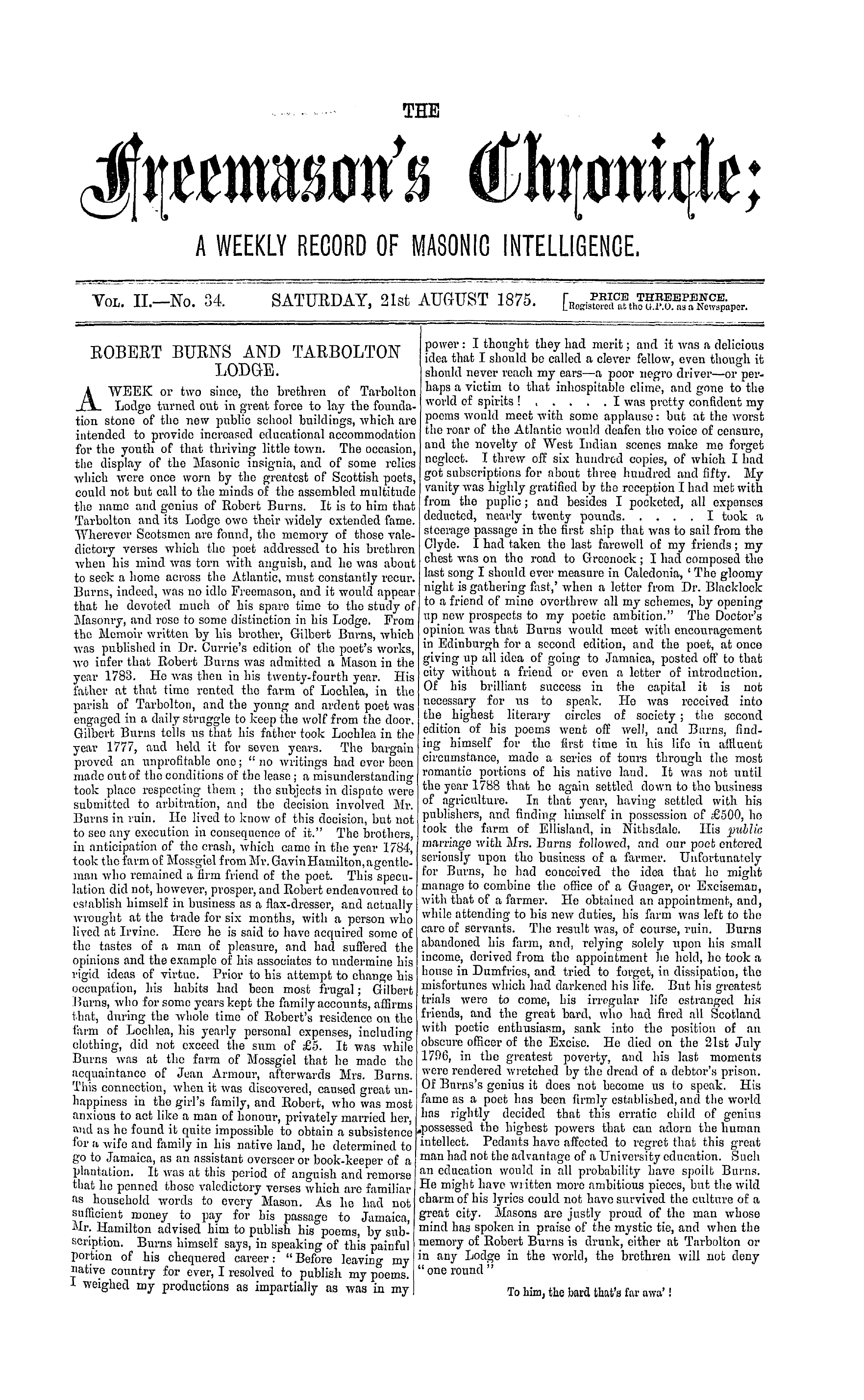 The Freemason's Chronicle