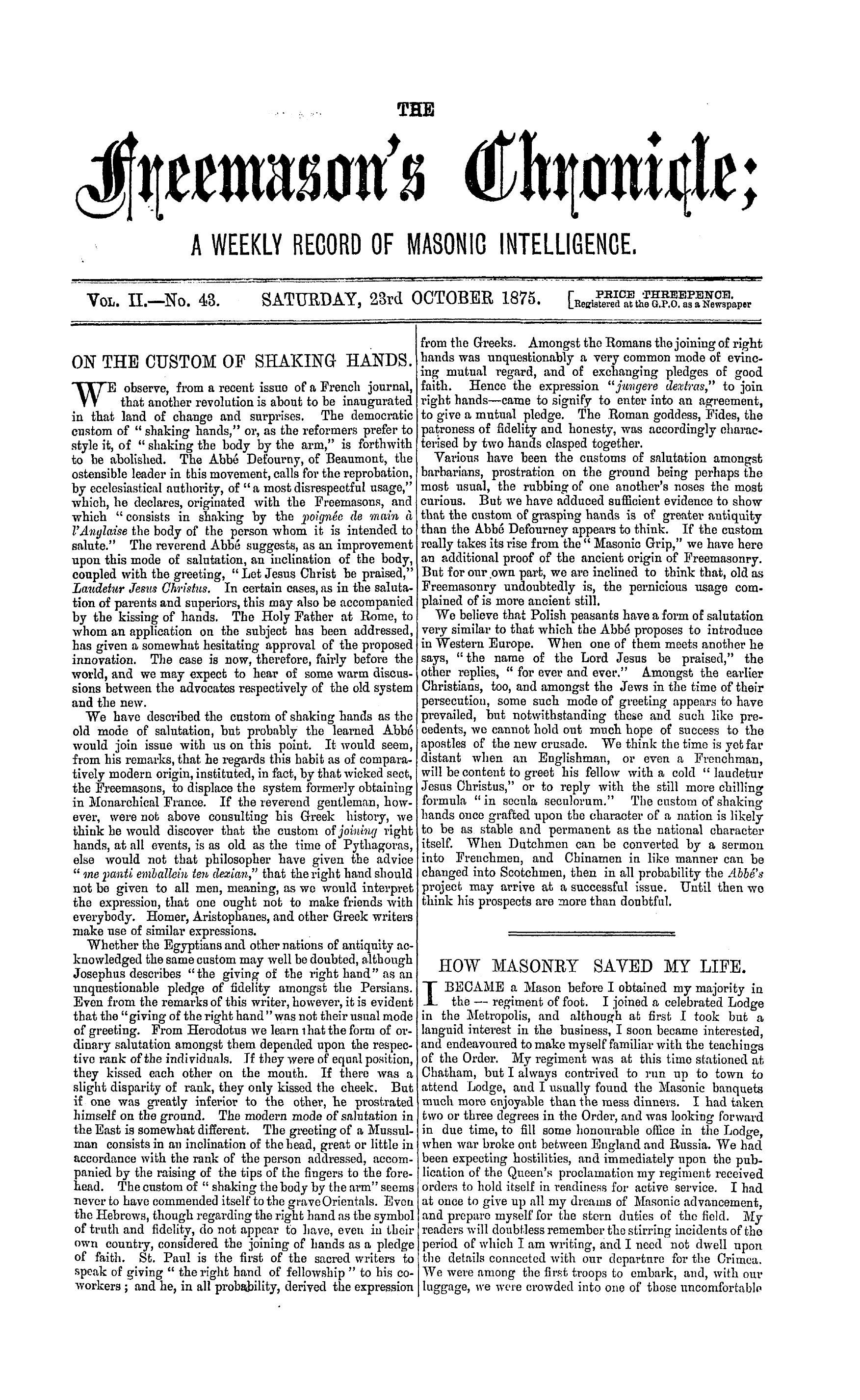 The Freemason's Chronicle