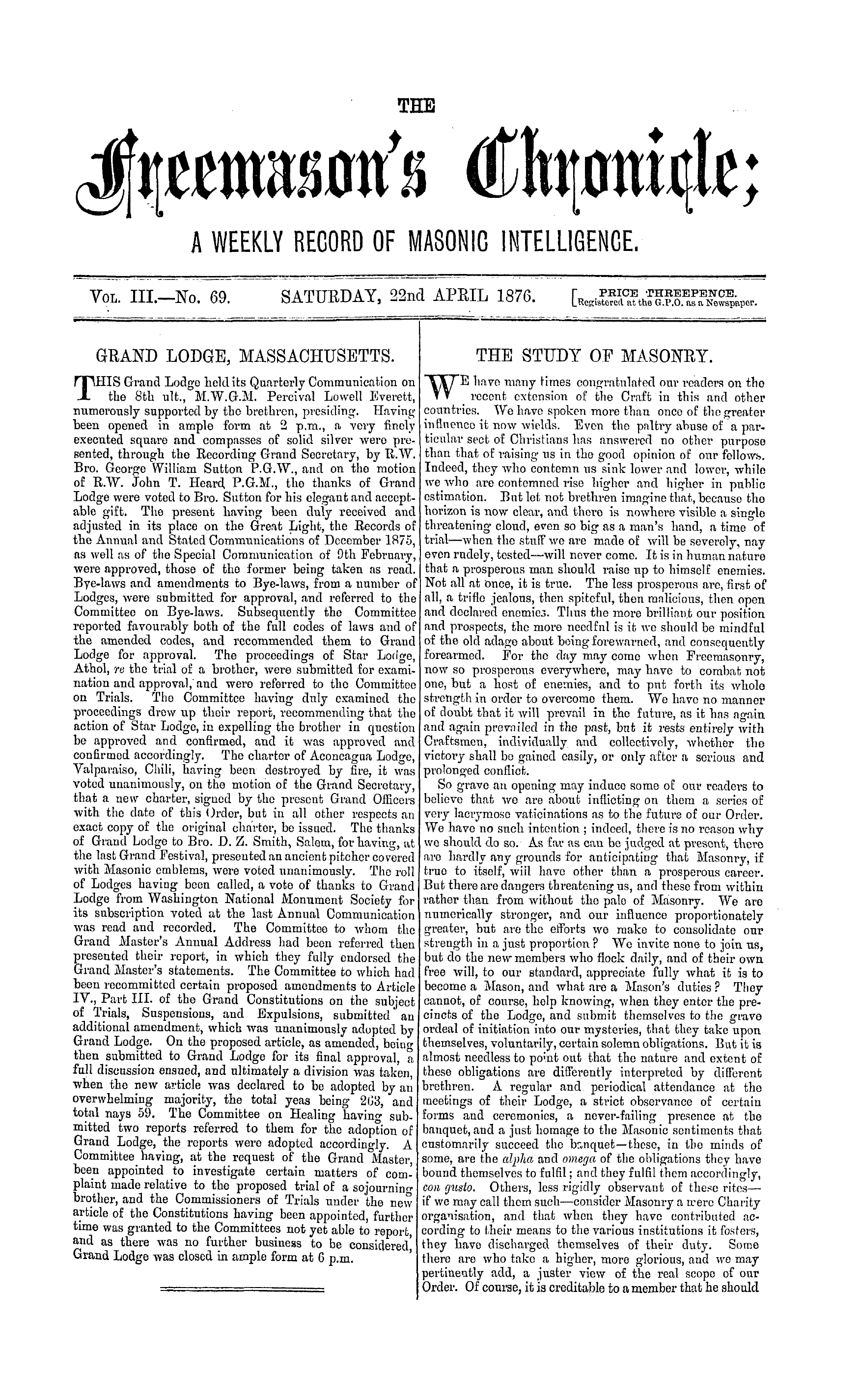 The Freemason's Chronicle