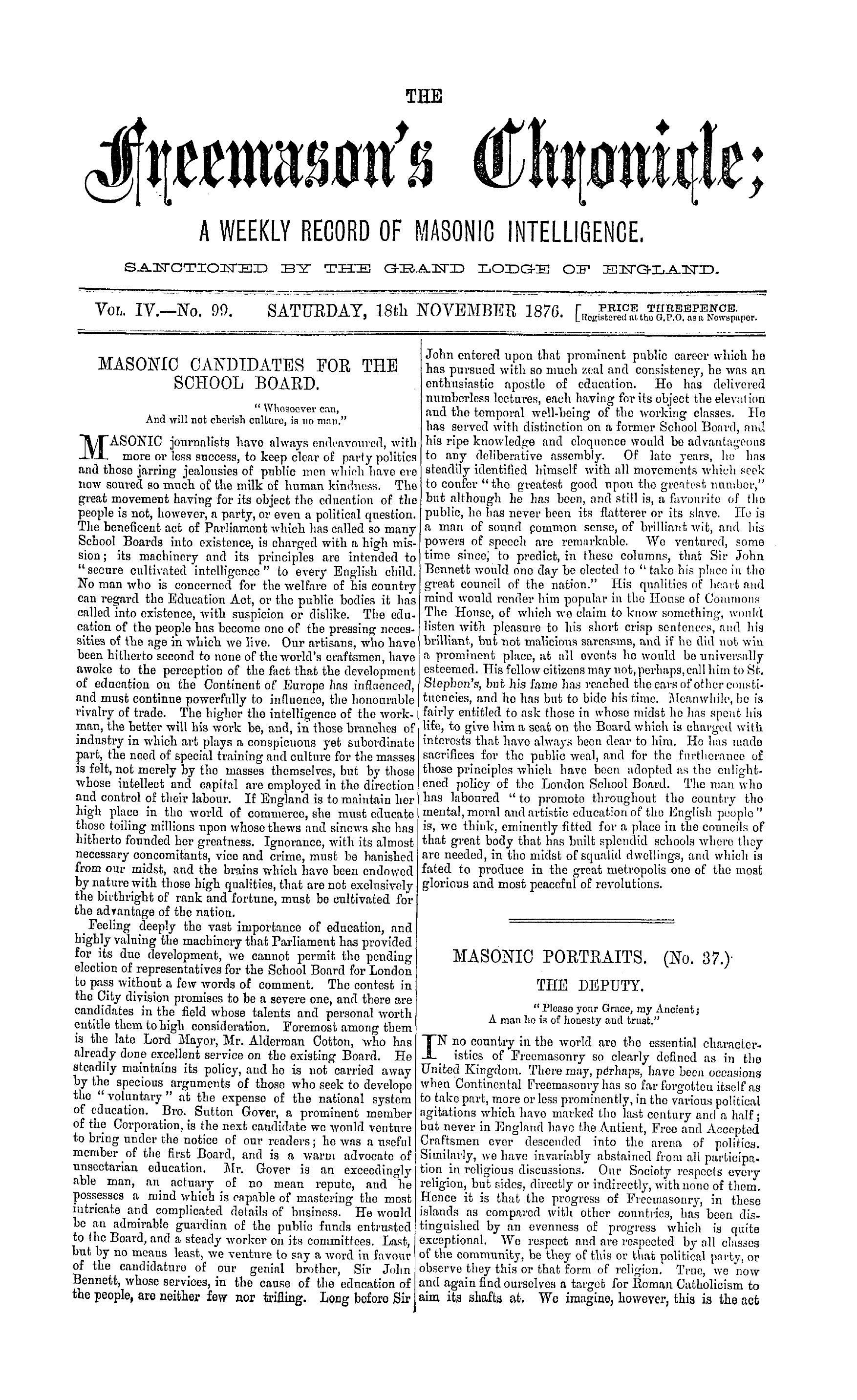 The Freemason's Chronicle