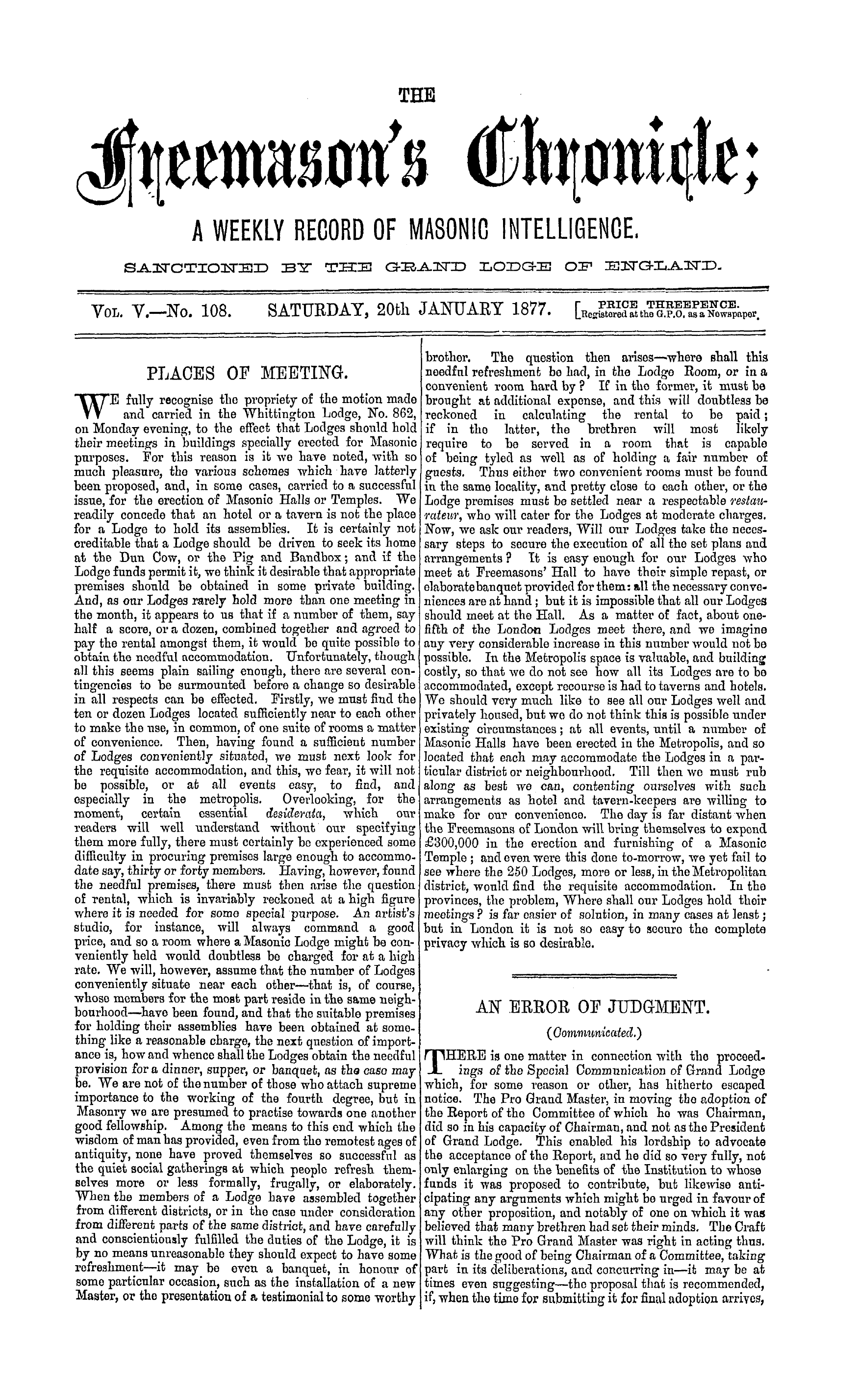 The Freemason's Chronicle