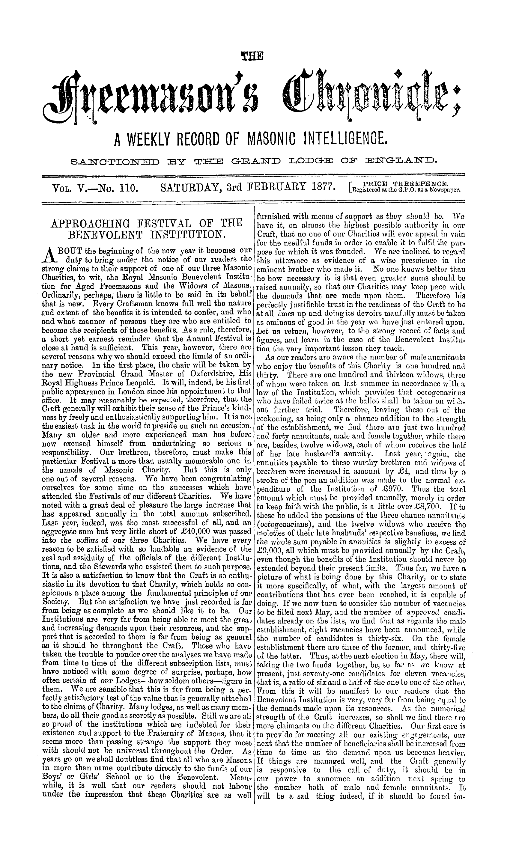 The Freemason's Chronicle