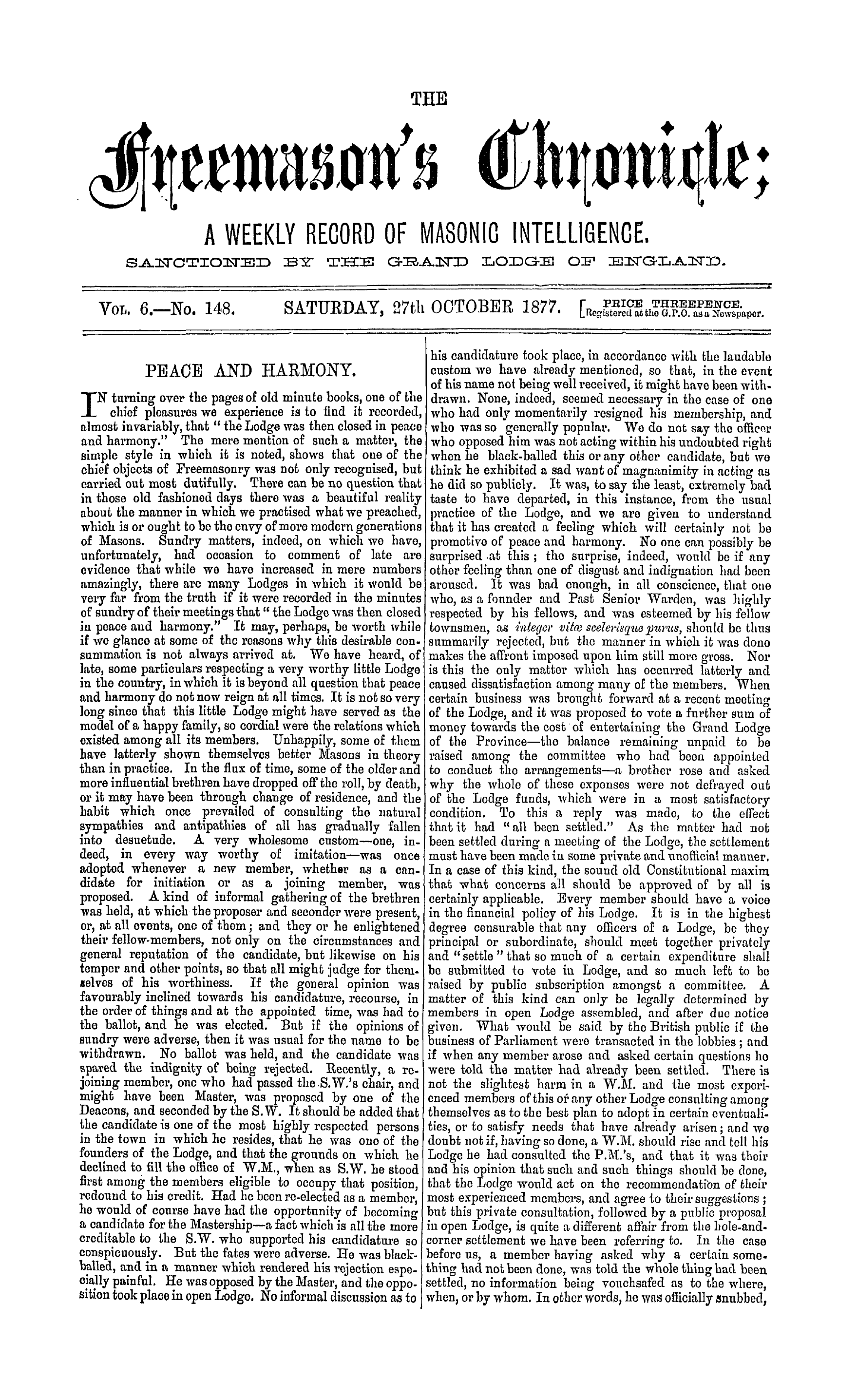 The Freemason's Chronicle