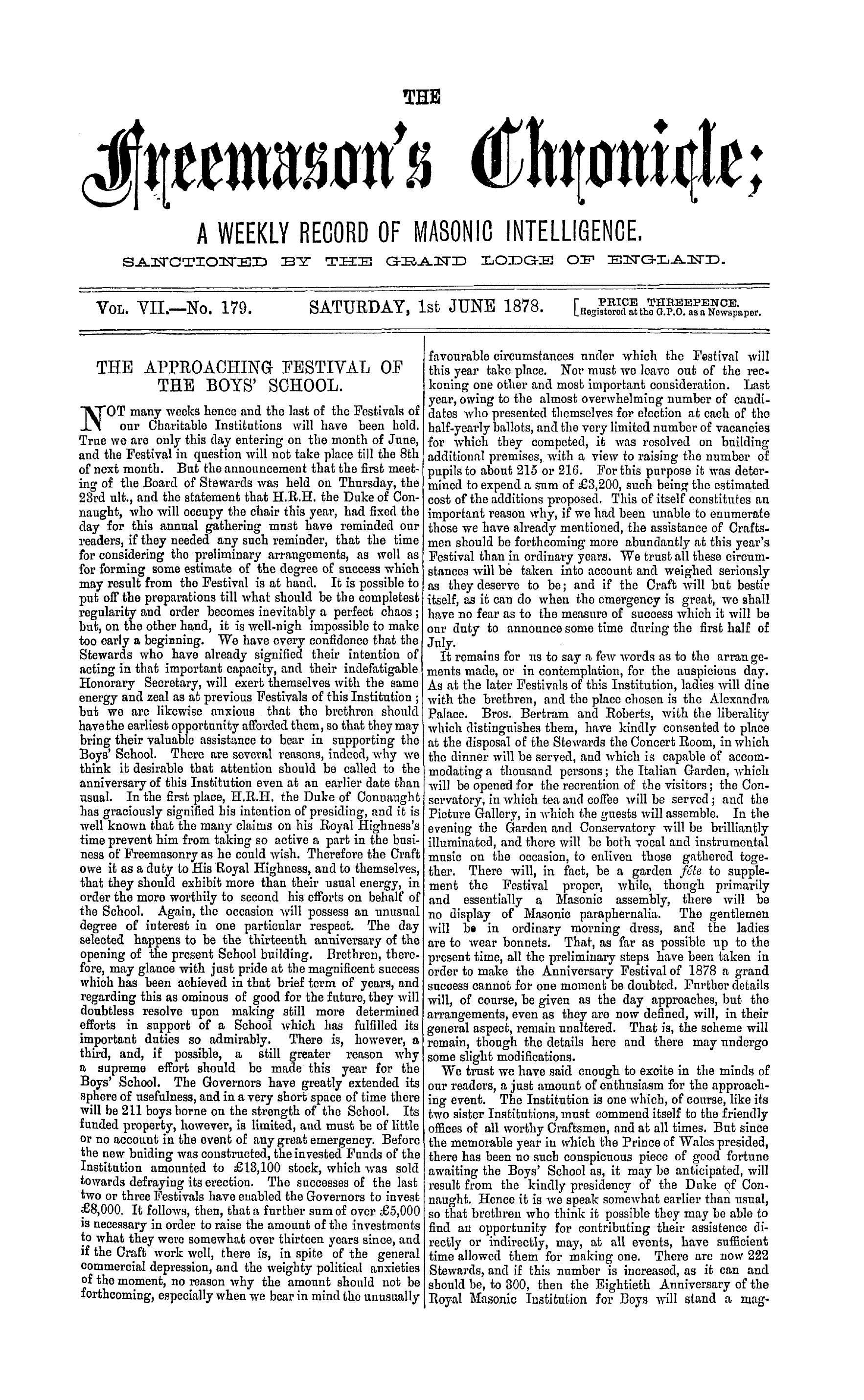 The Freemason's Chronicle