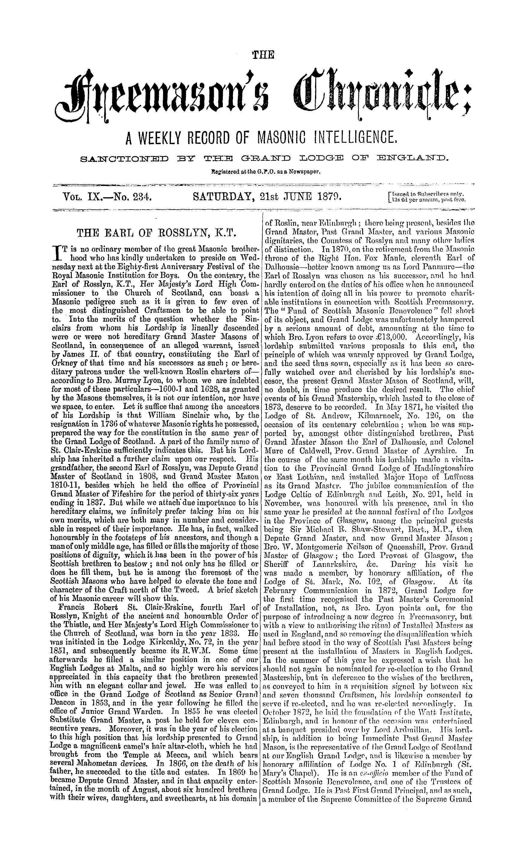 The Freemason's Chronicle