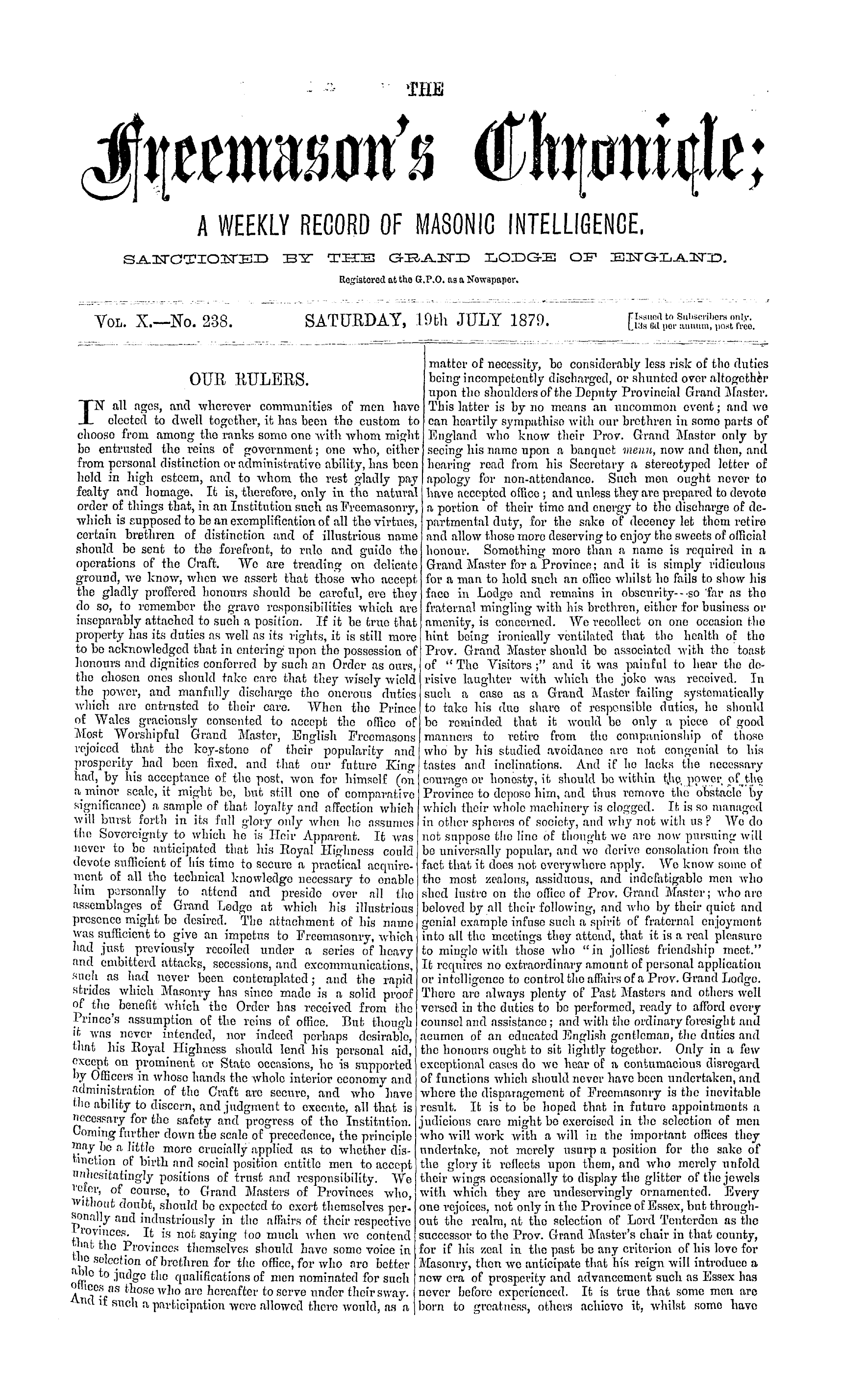 The Freemason's Chronicle