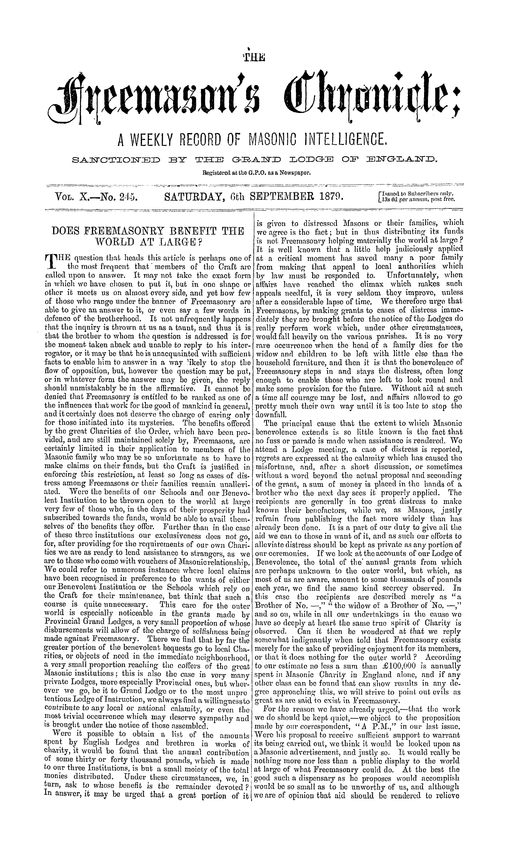 The Freemason's Chronicle
