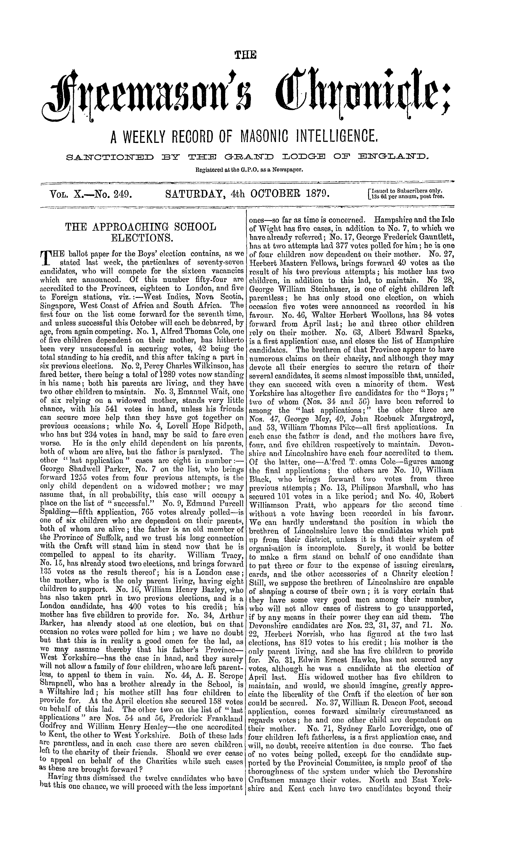 The Freemason's Chronicle