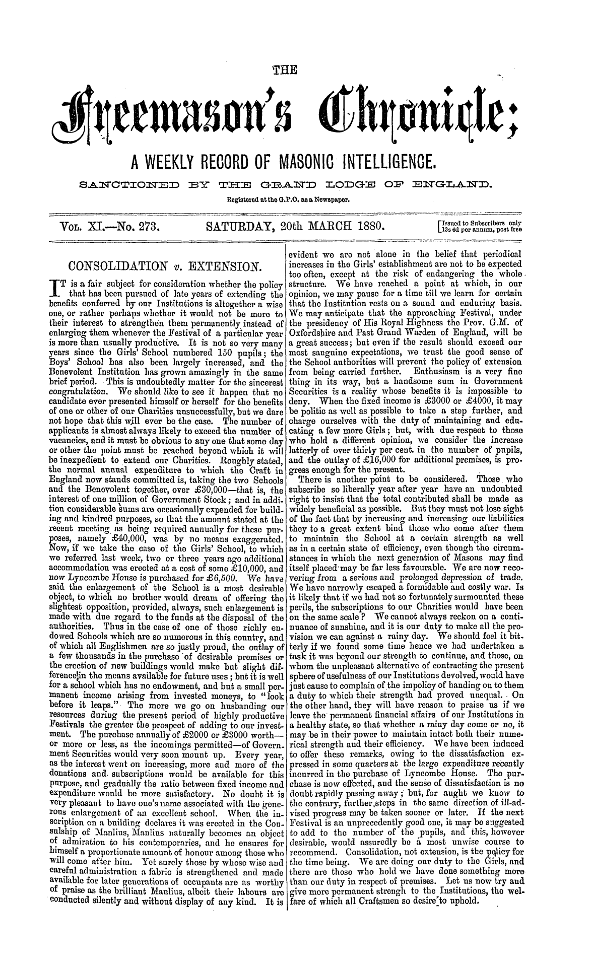 The Freemason's Chronicle