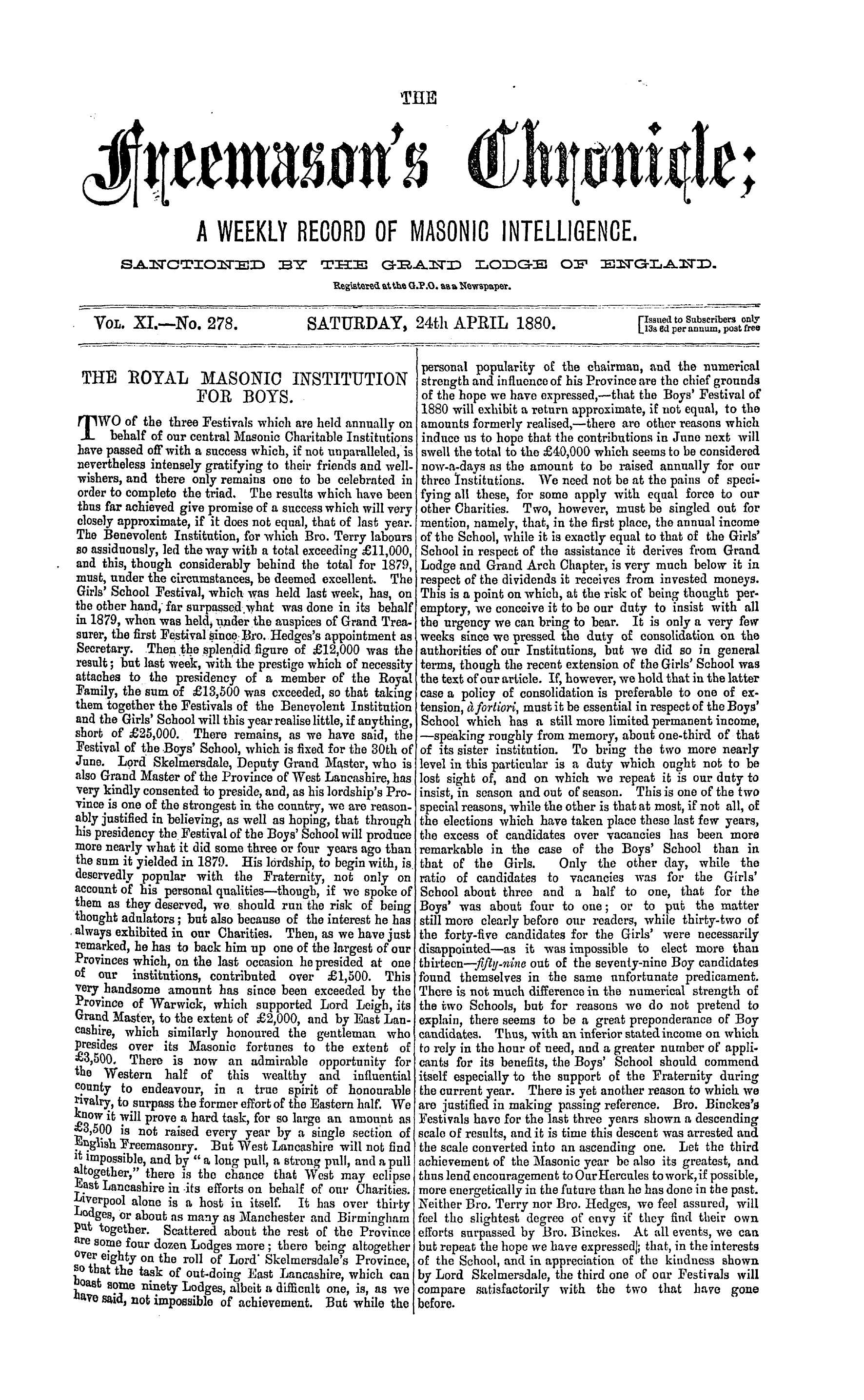 The Freemason's Chronicle