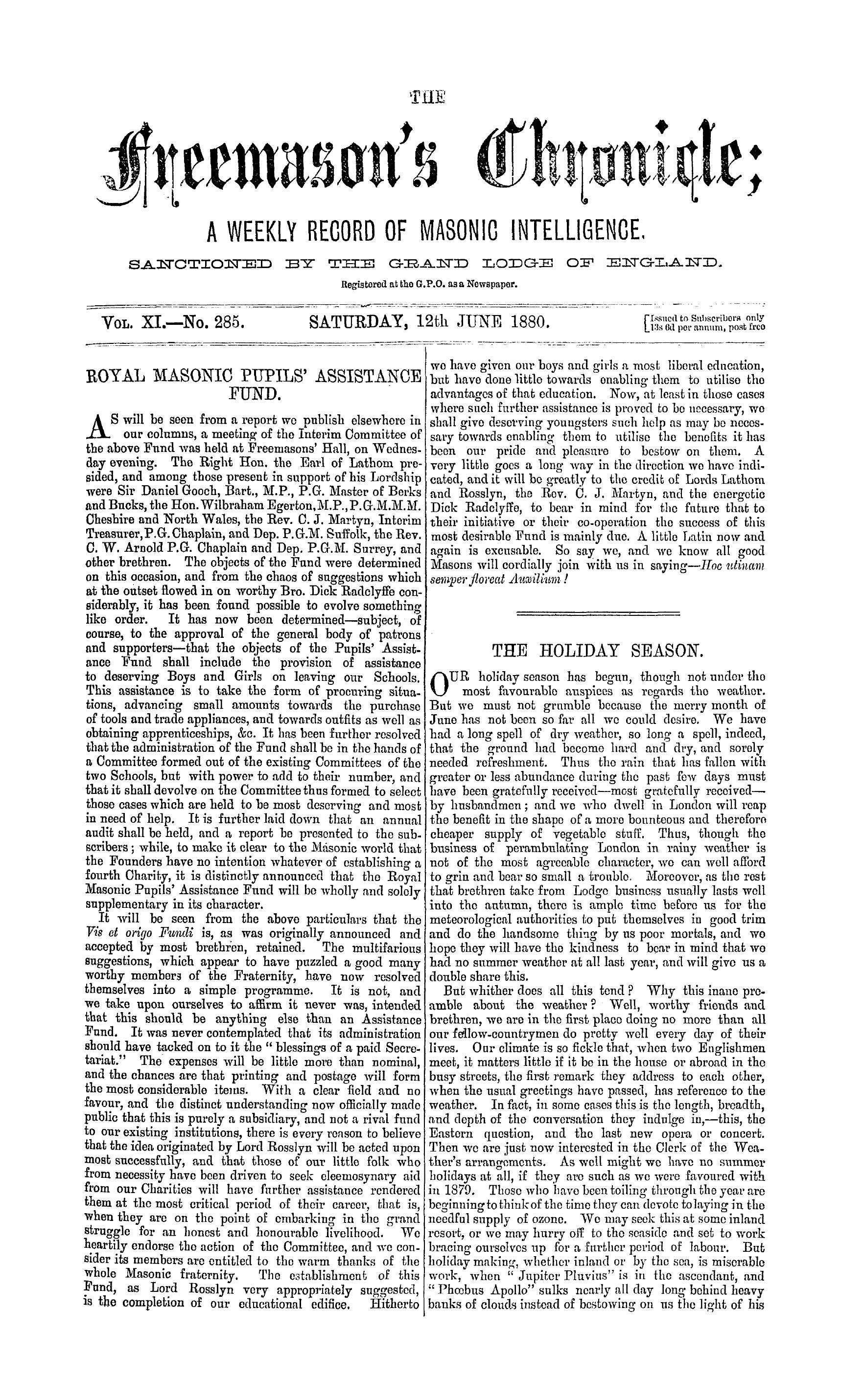 The Freemason's Chronicle