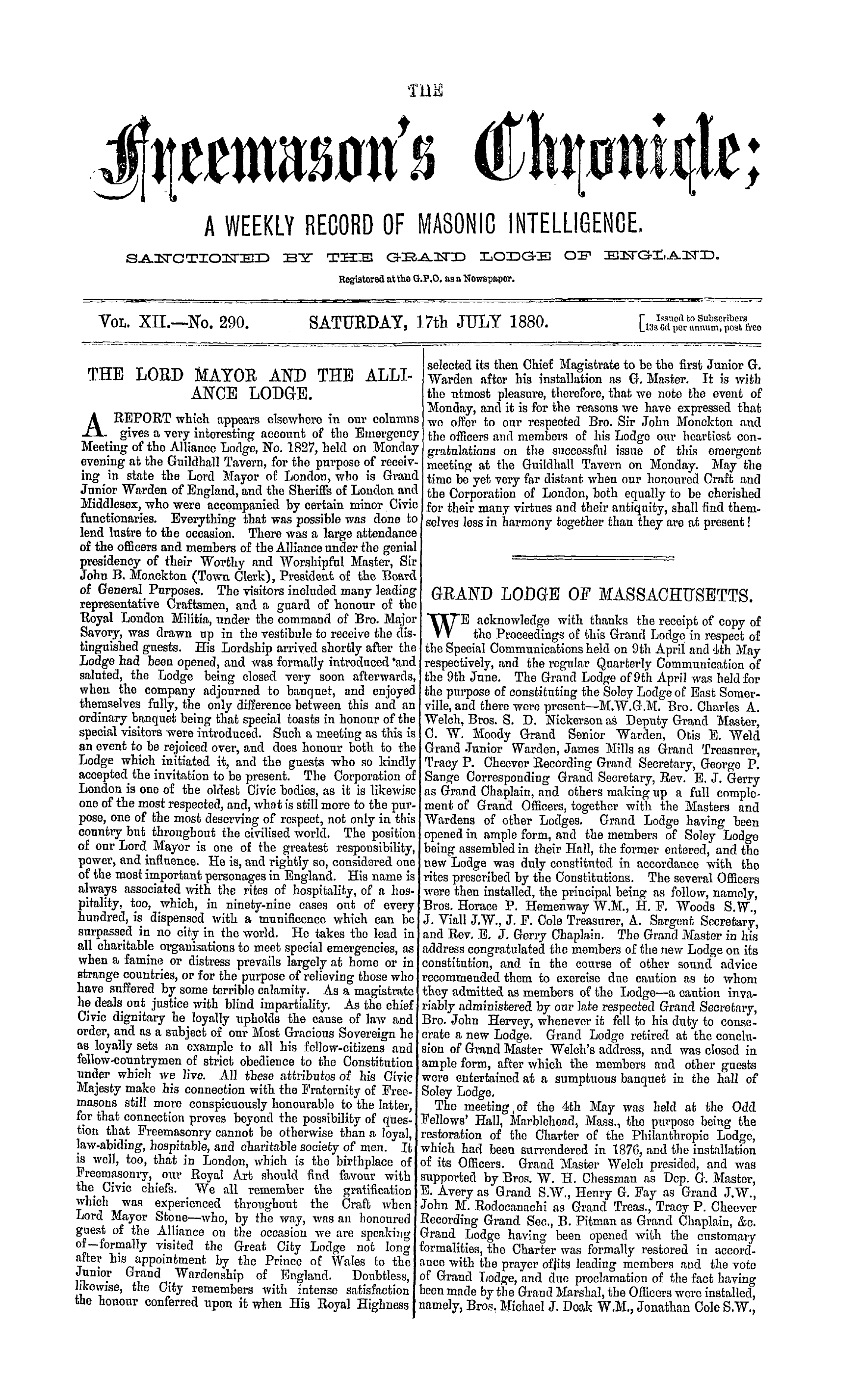 The Freemason's Chronicle