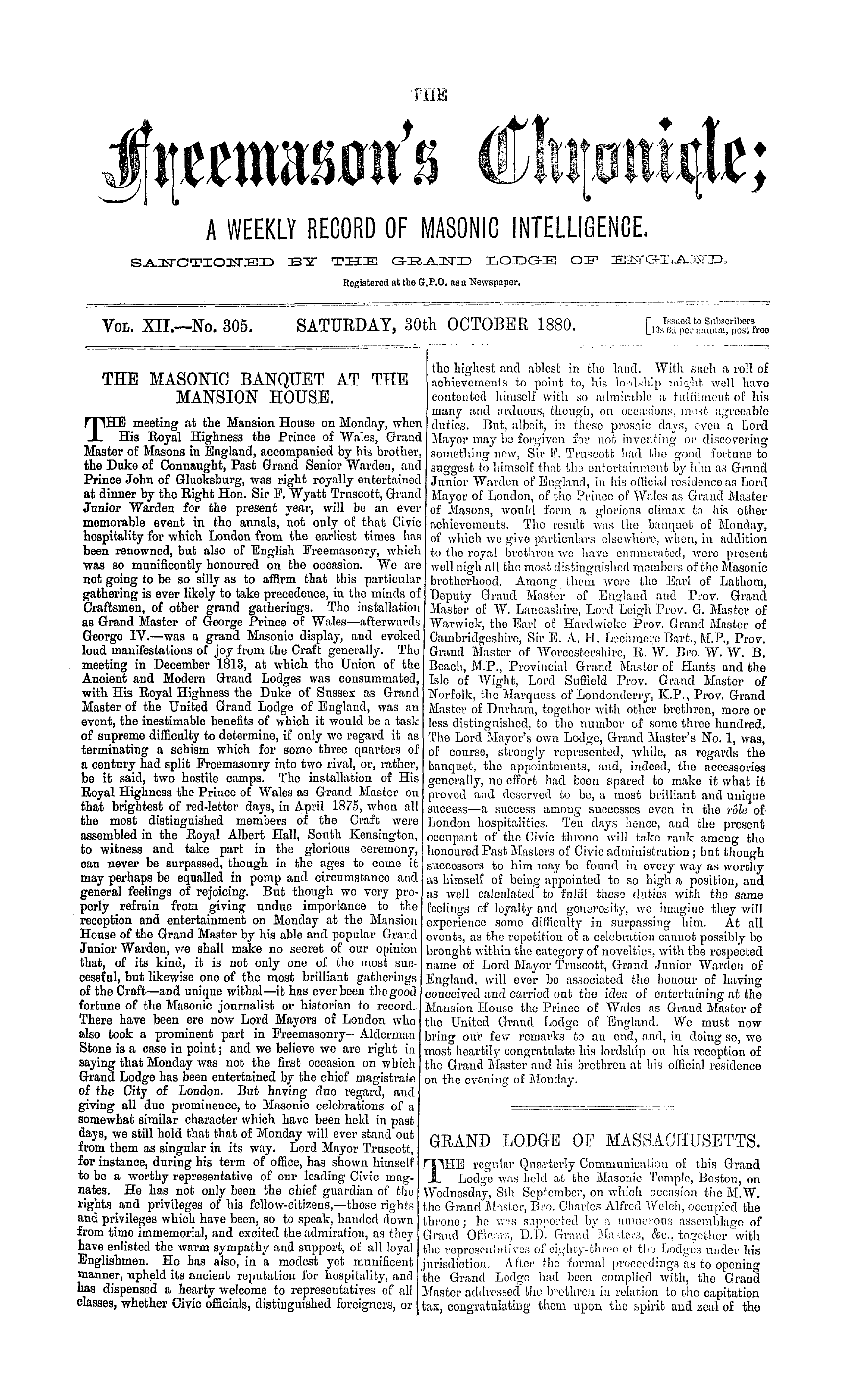 The Freemason's Chronicle