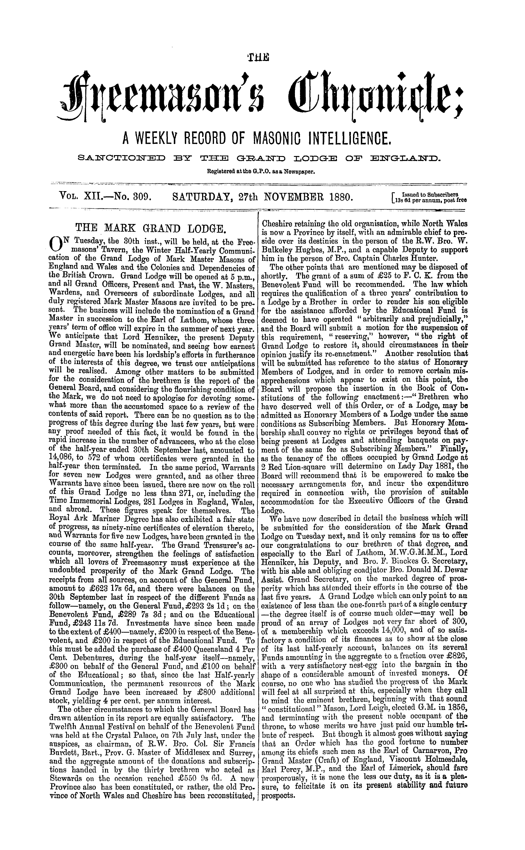 The Freemason's Chronicle