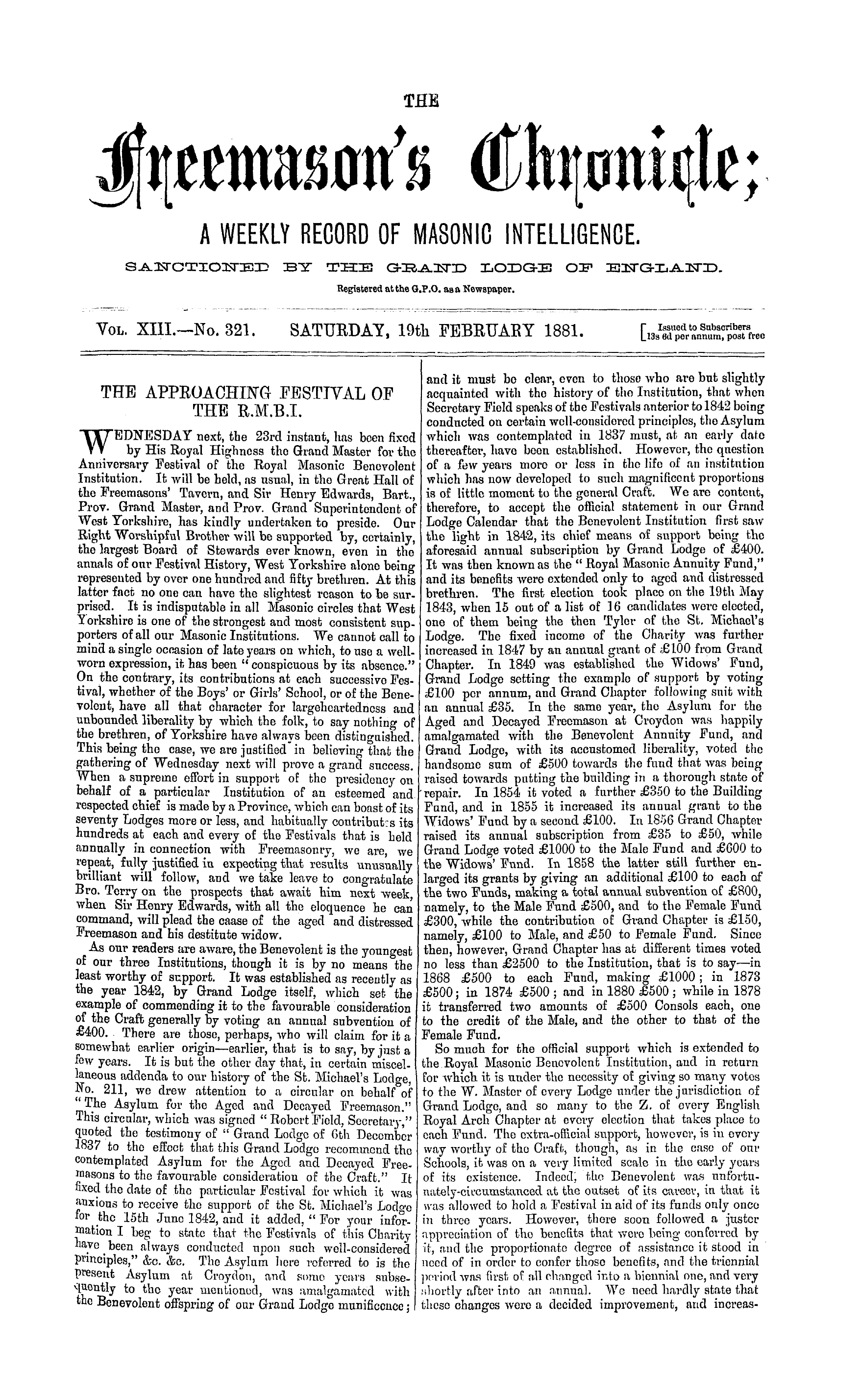 The Freemason's Chronicle