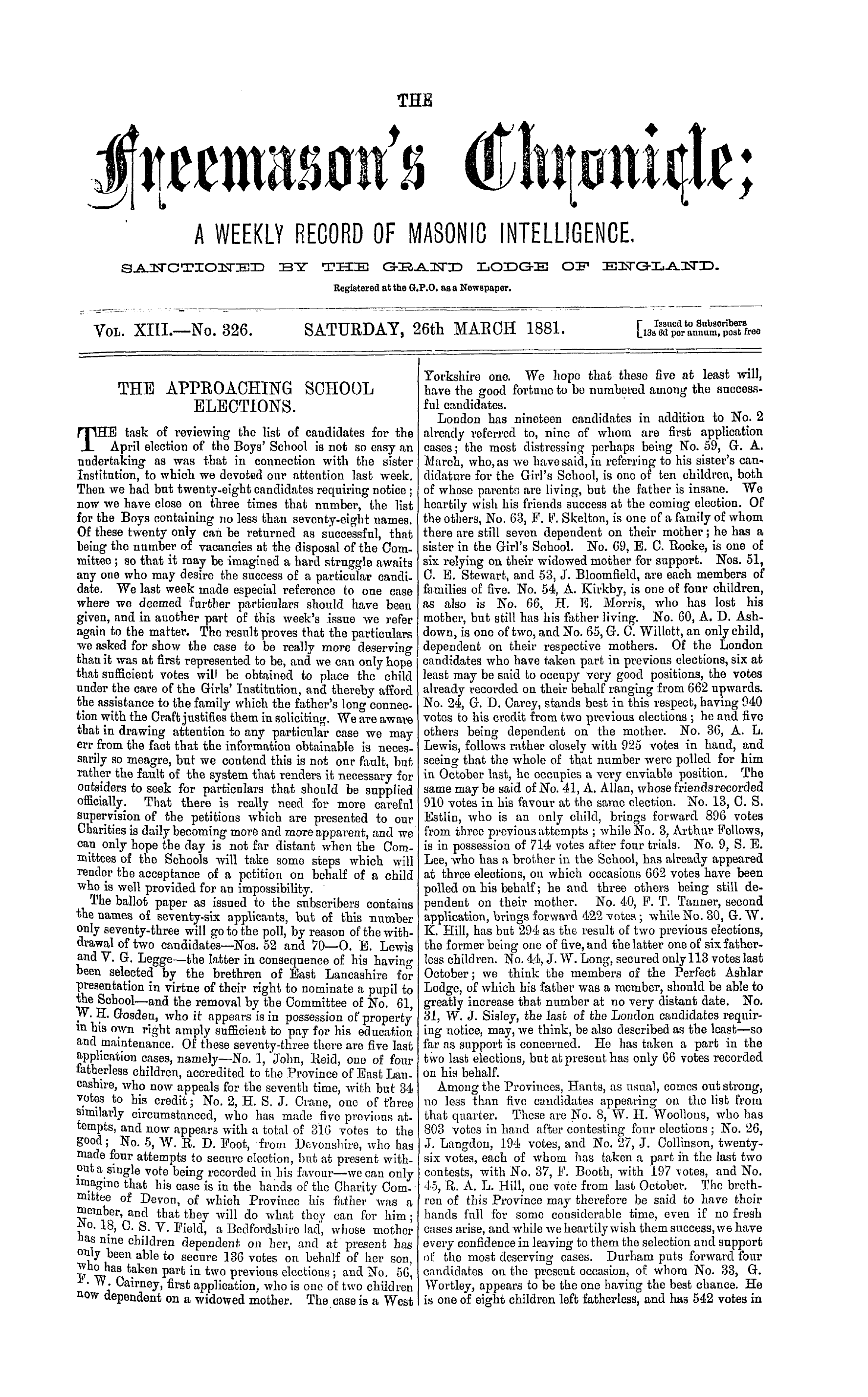 The Freemason's Chronicle