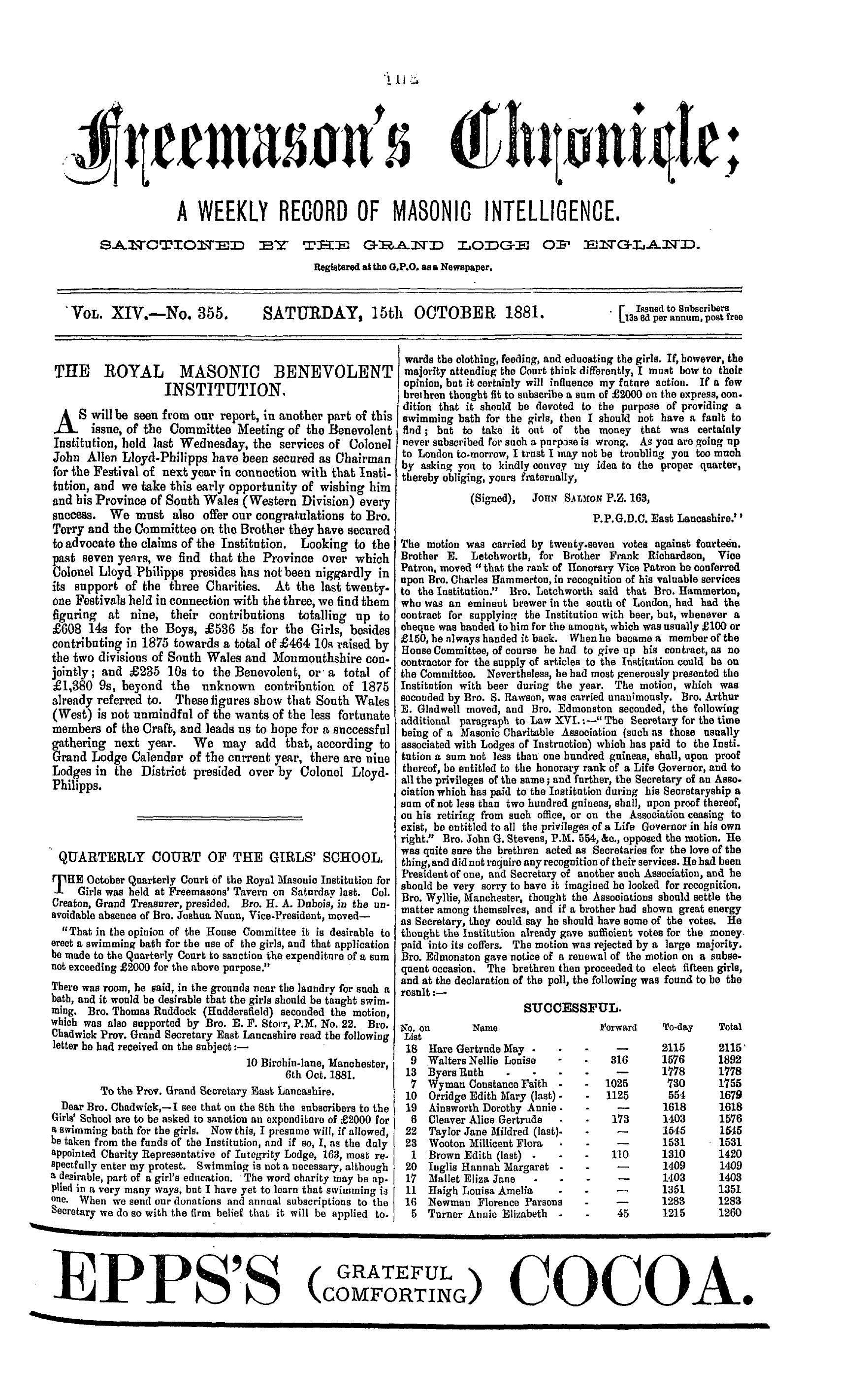 The Freemason's Chronicle