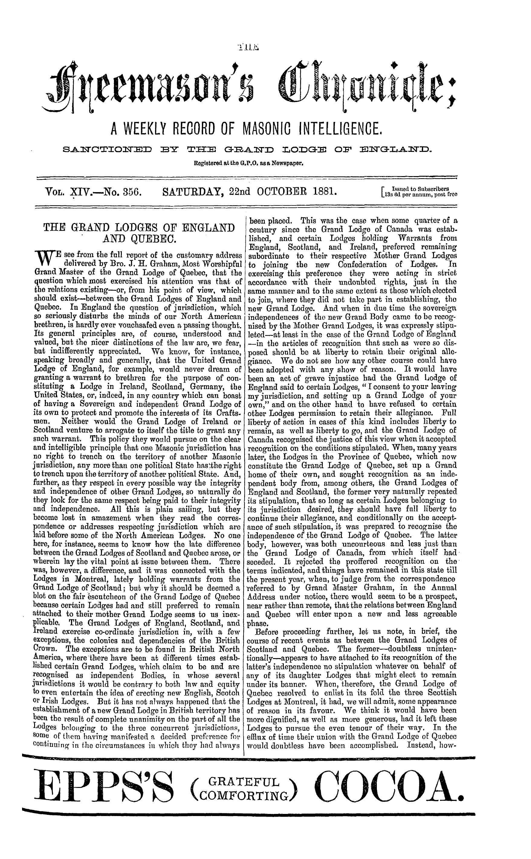 The Freemason's Chronicle