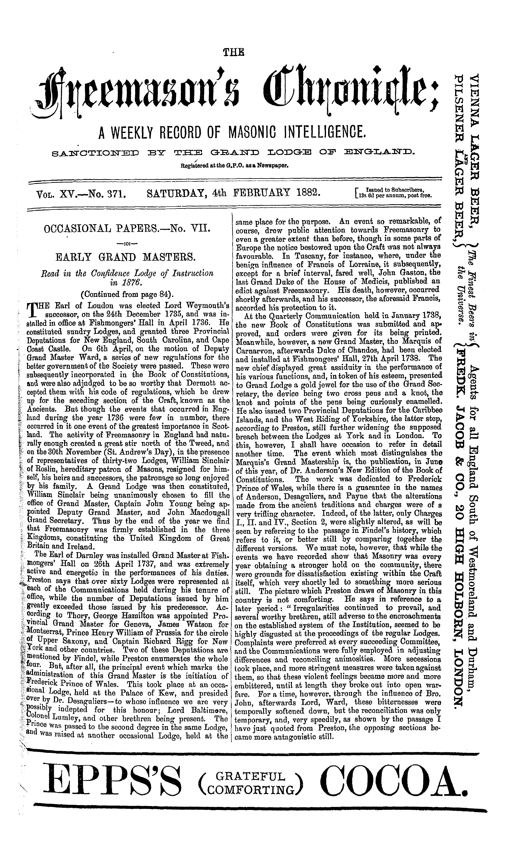 The Freemason's Chronicle