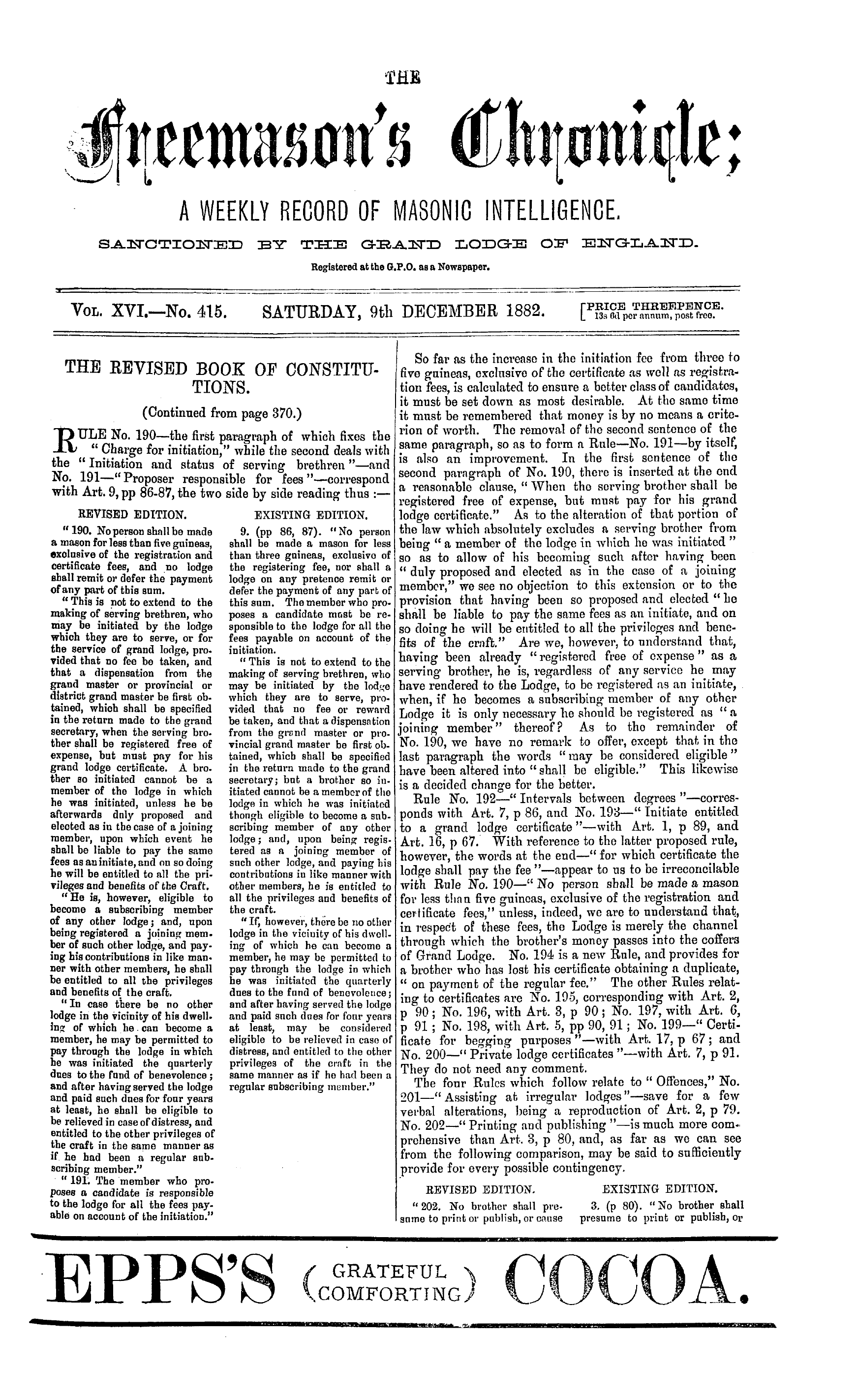 The Freemason's Chronicle