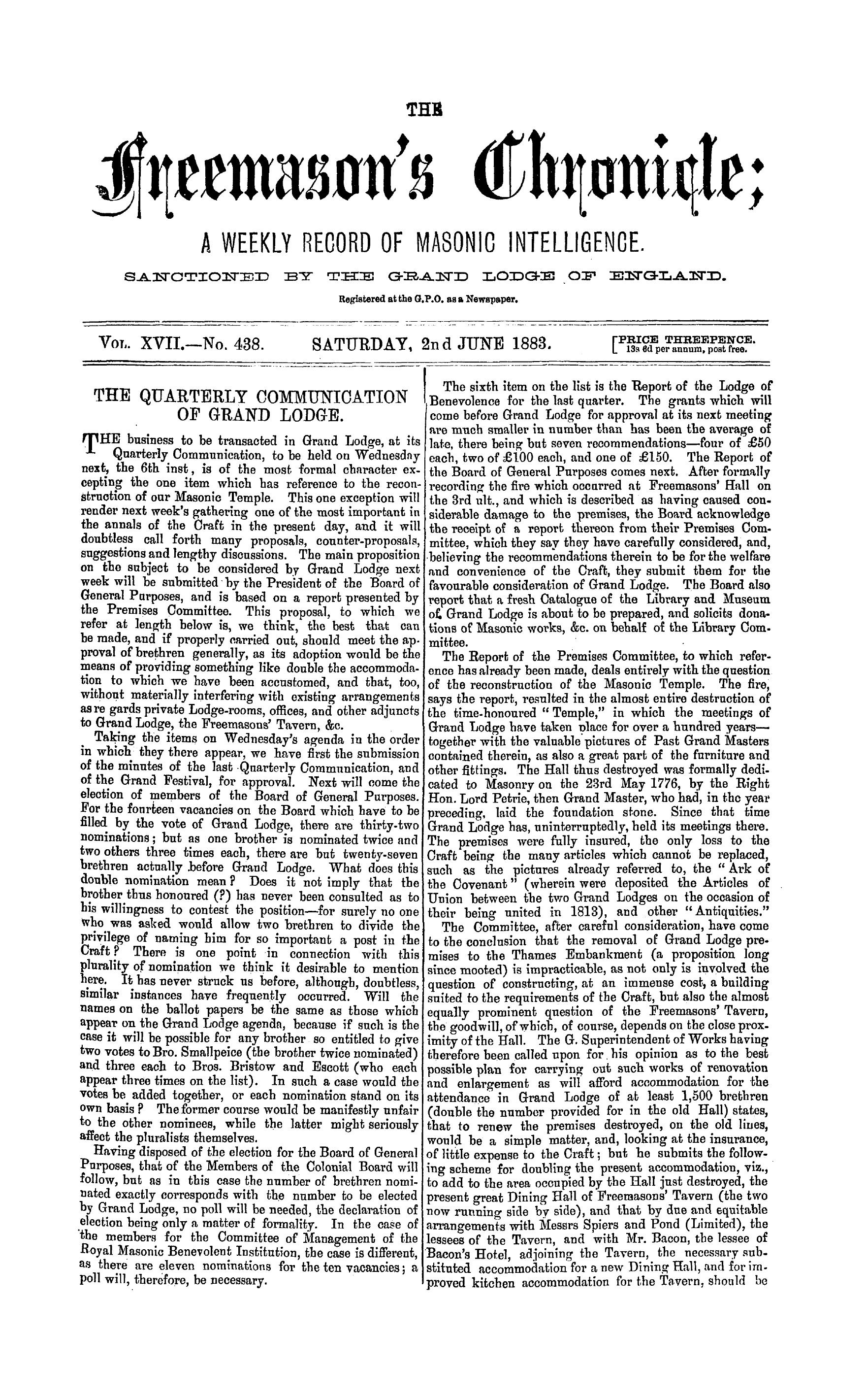 The Freemason's Chronicle