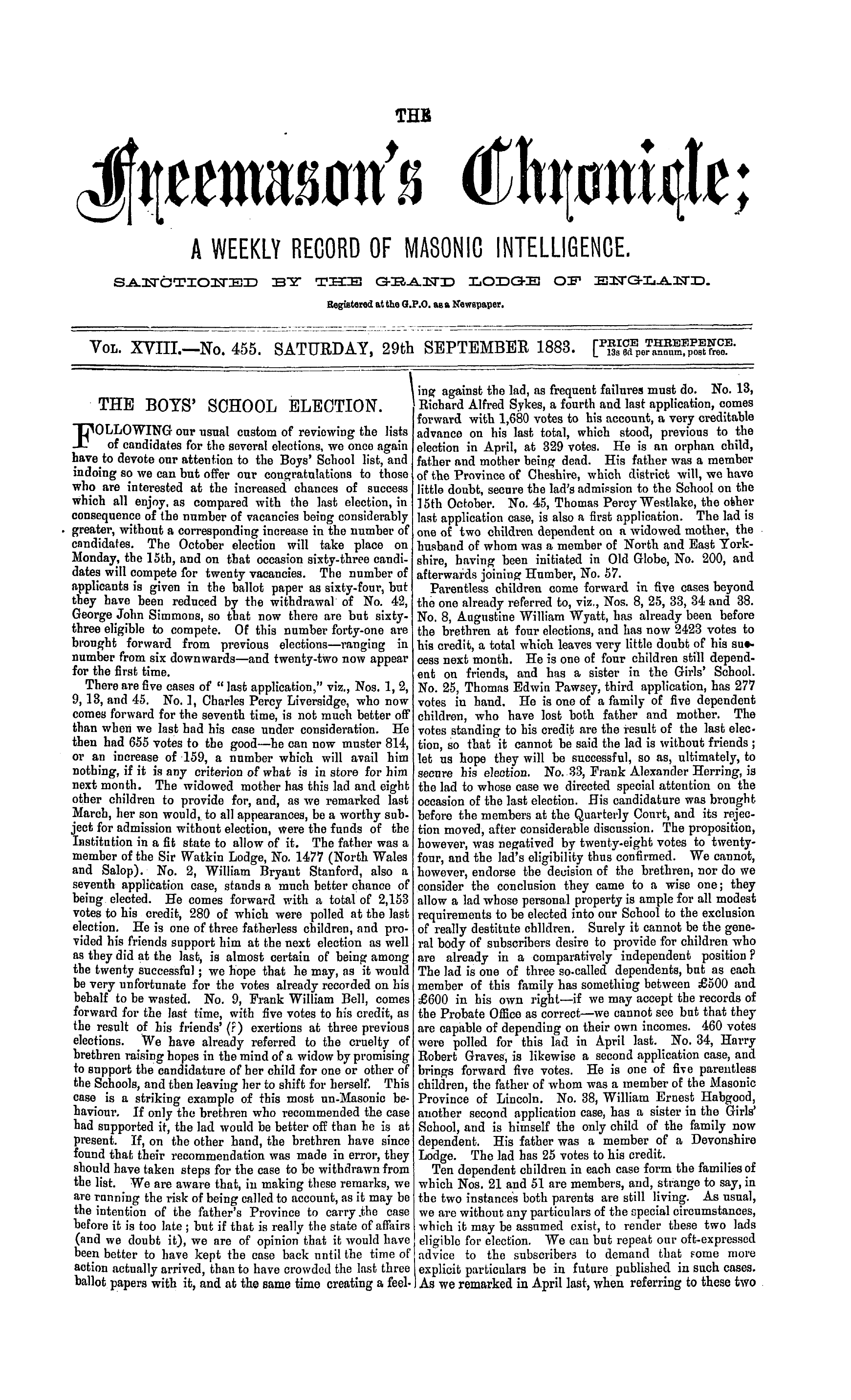 The Freemason's Chronicle
