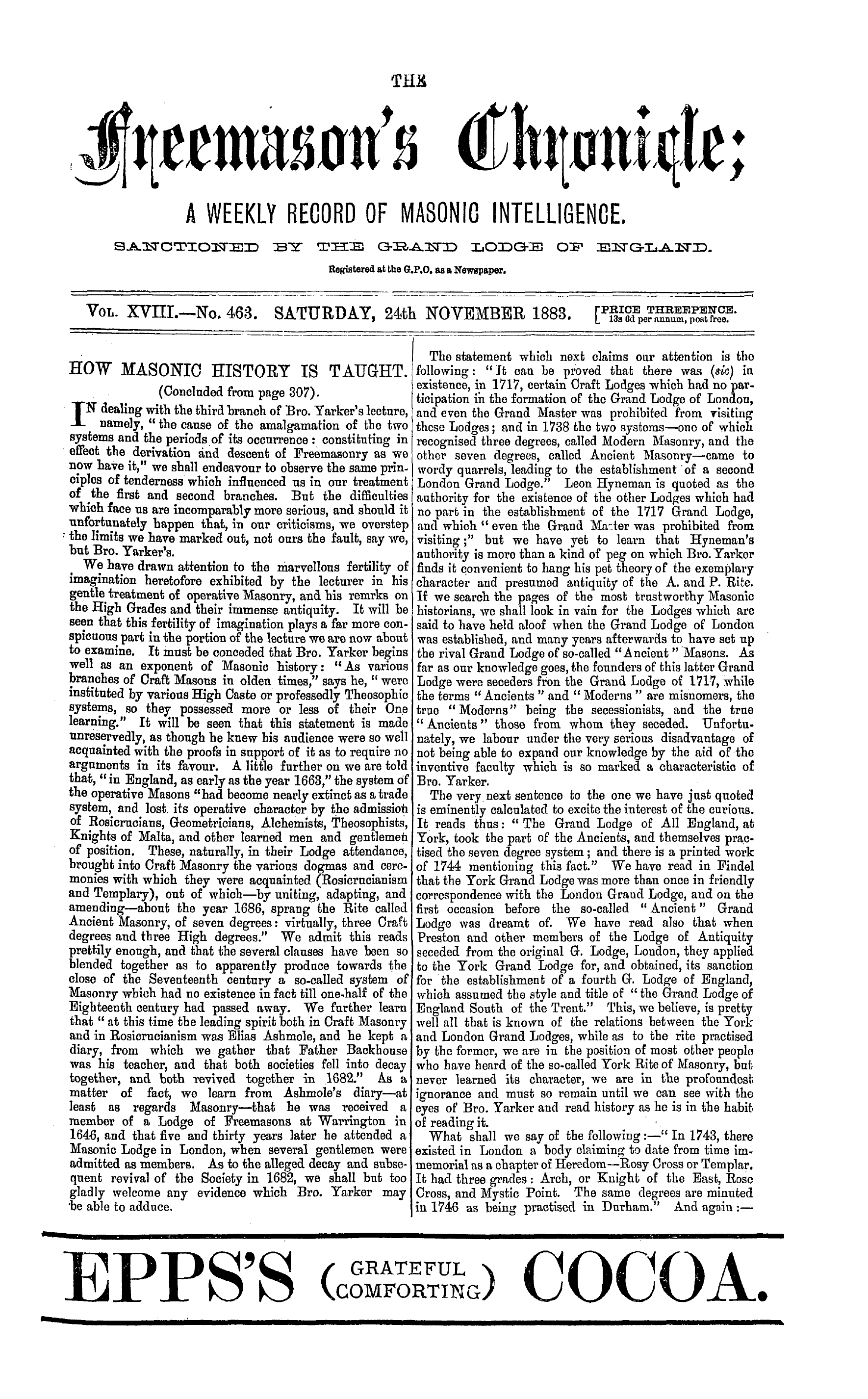 The Freemason's Chronicle