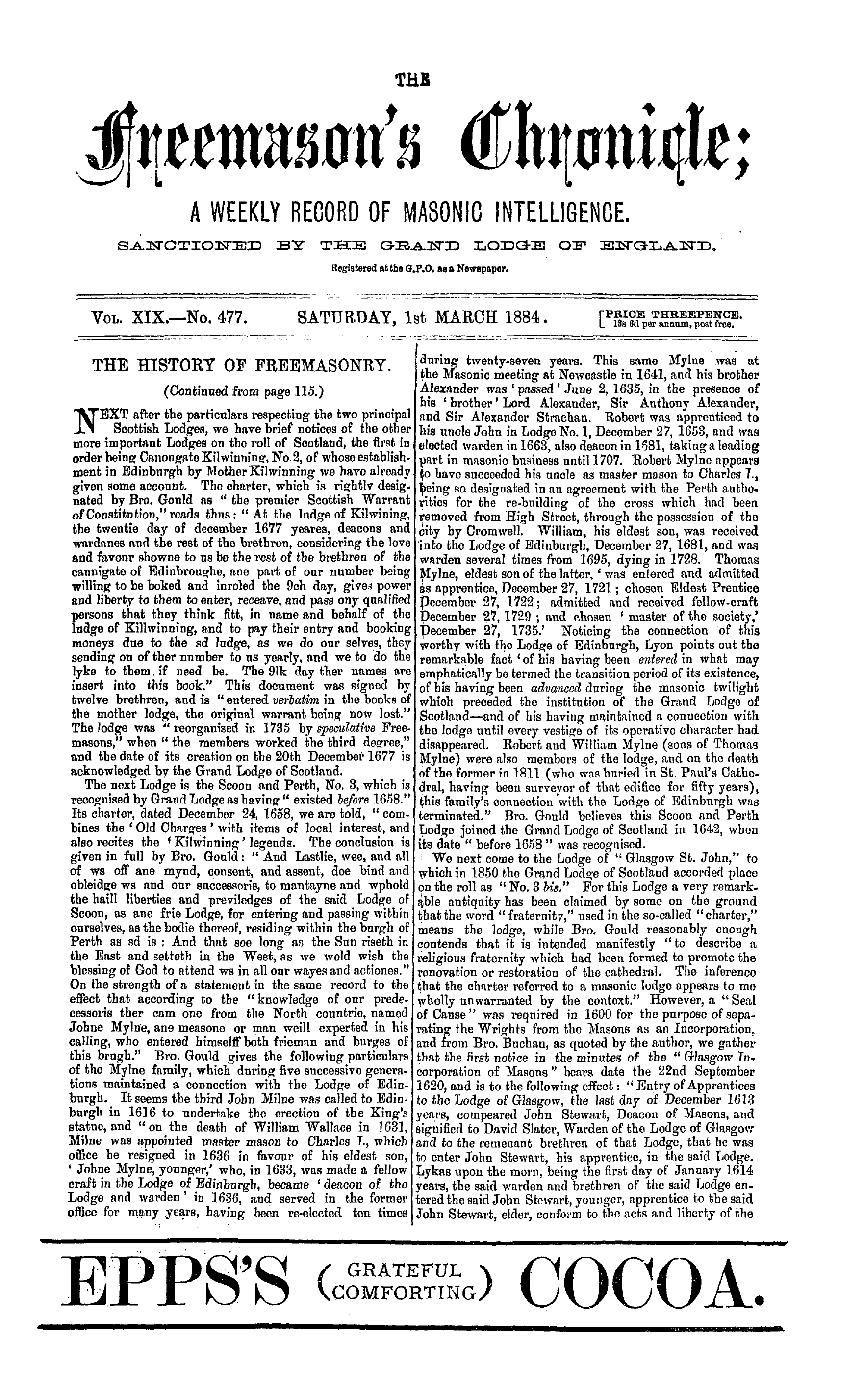 The Freemason's Chronicle
