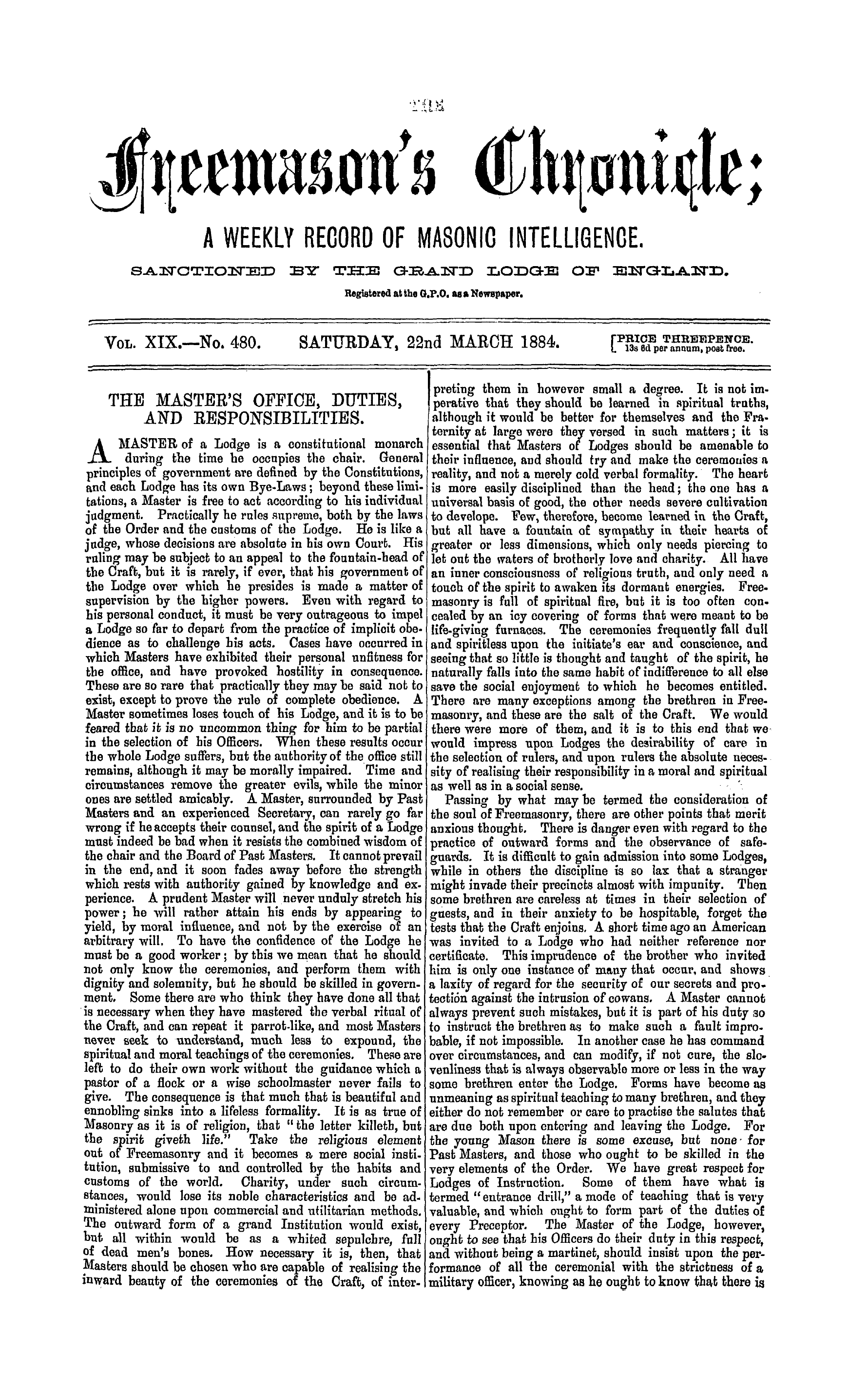 The Freemason's Chronicle
